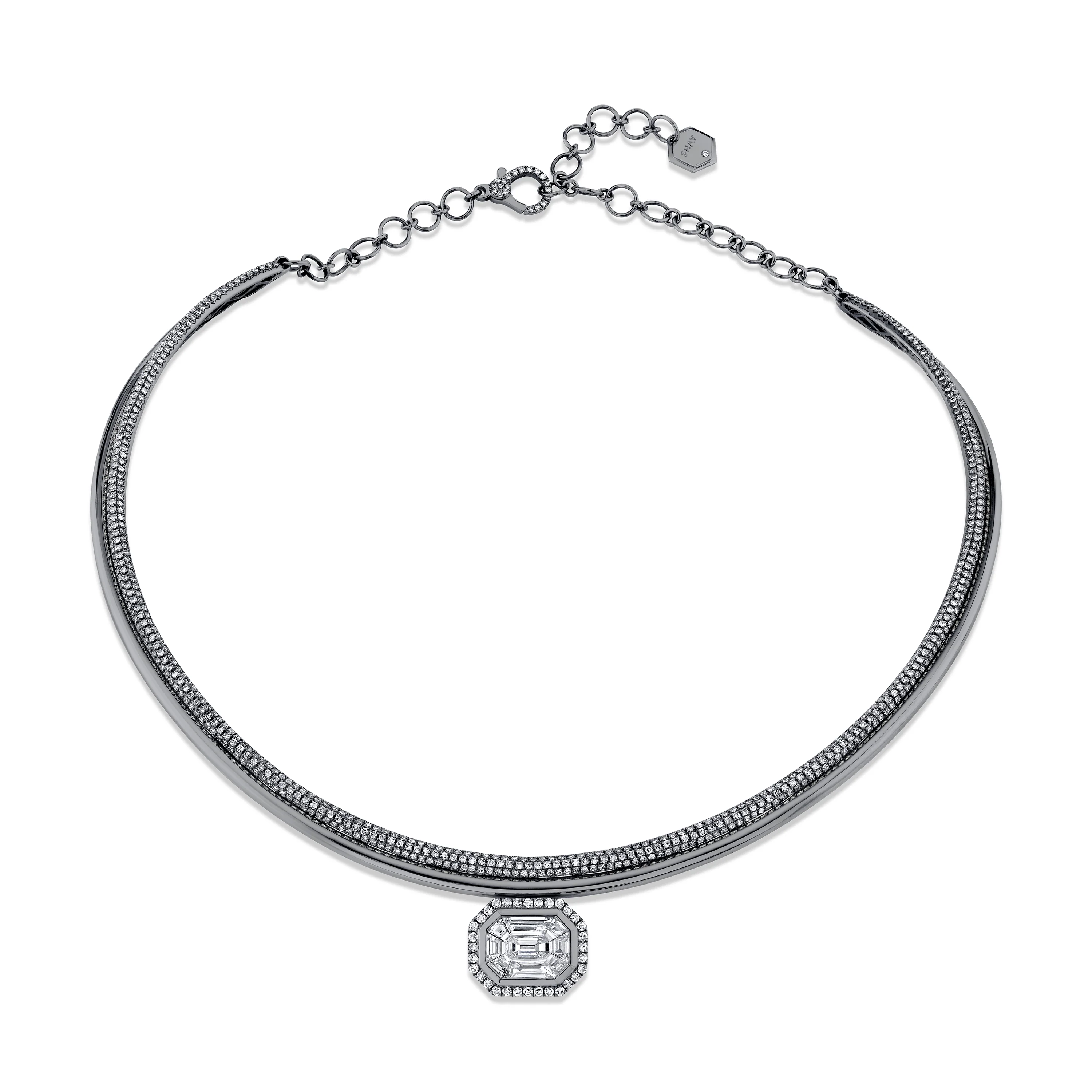 DIAMOND FLOATING BEZEL COLLAR - Image 5