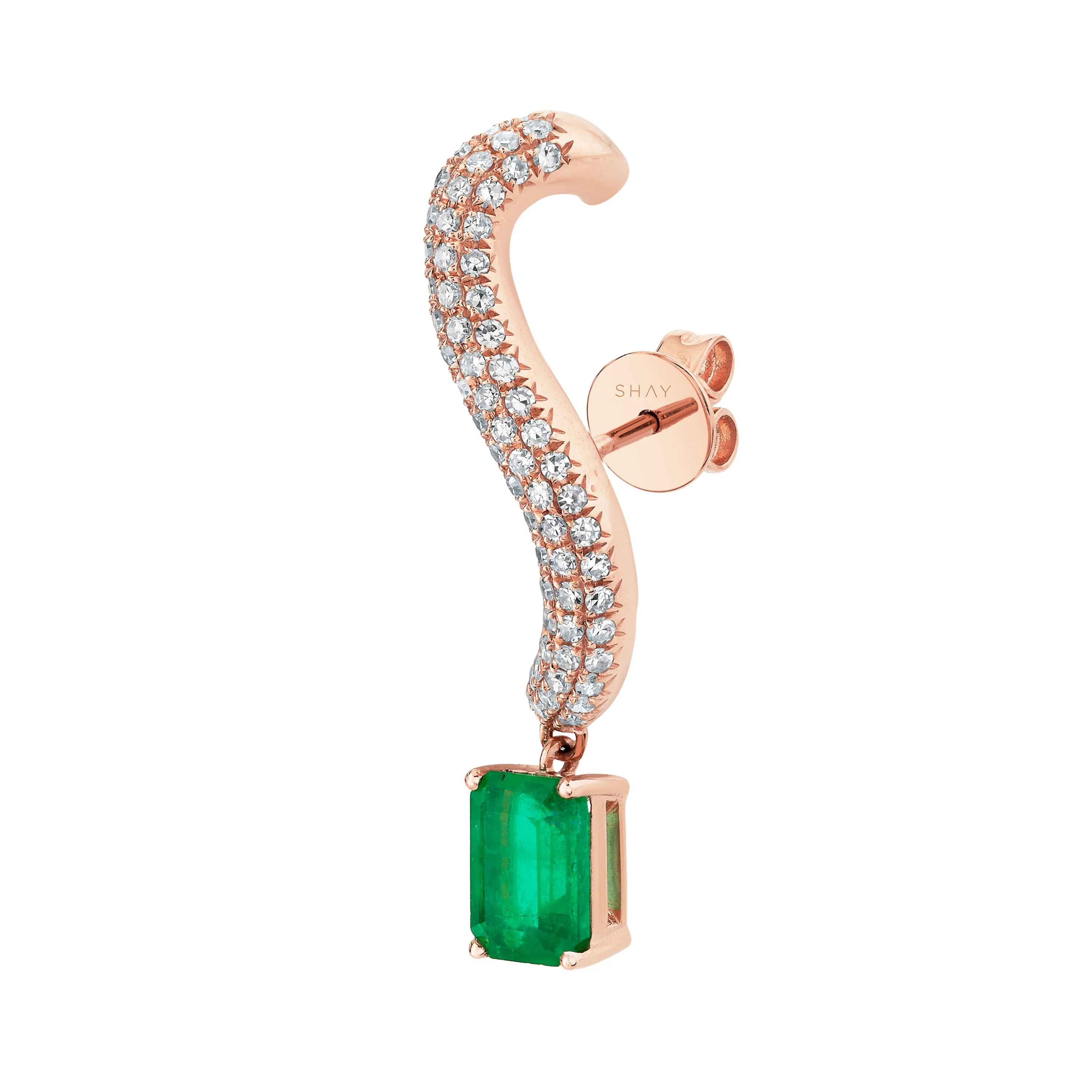 EMERALD & DIAMOND PAVE EAR CRAWLER - Image 6
