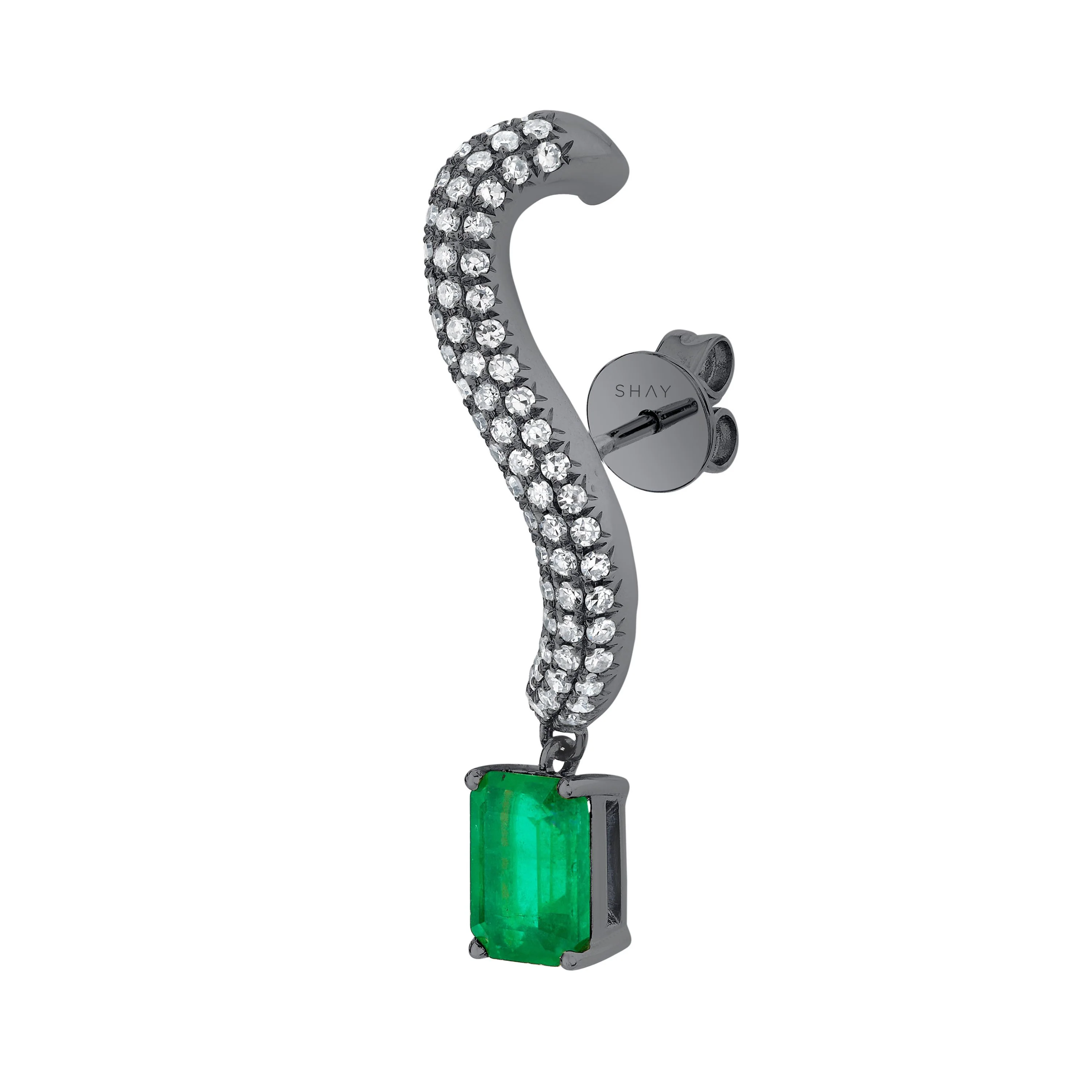 EMERALD & DIAMOND PAVE EAR CRAWLER - Image 8