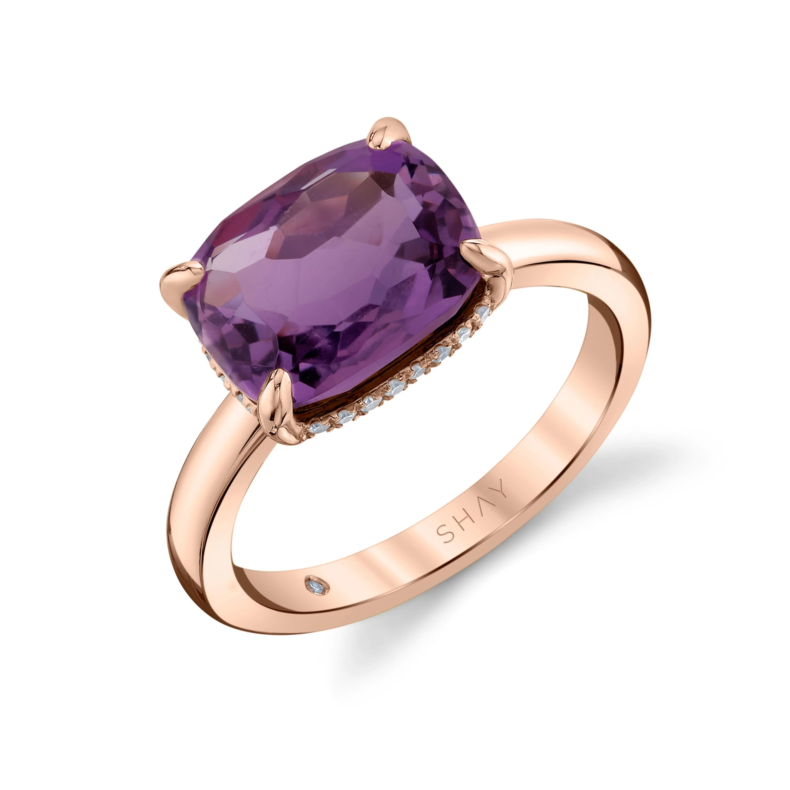 AMETHYST & DIAMOND GEM RING