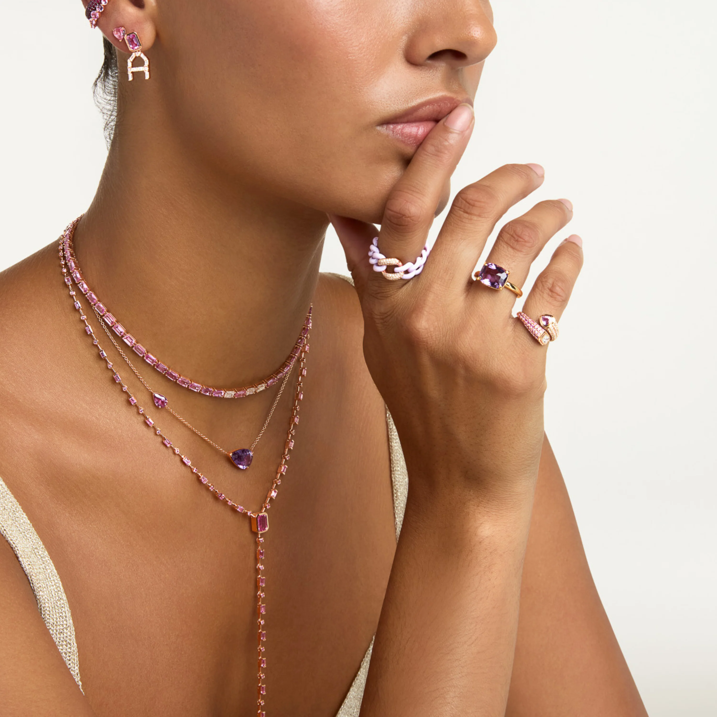 AMETHYST & DIAMOND GEM RING - Image 2