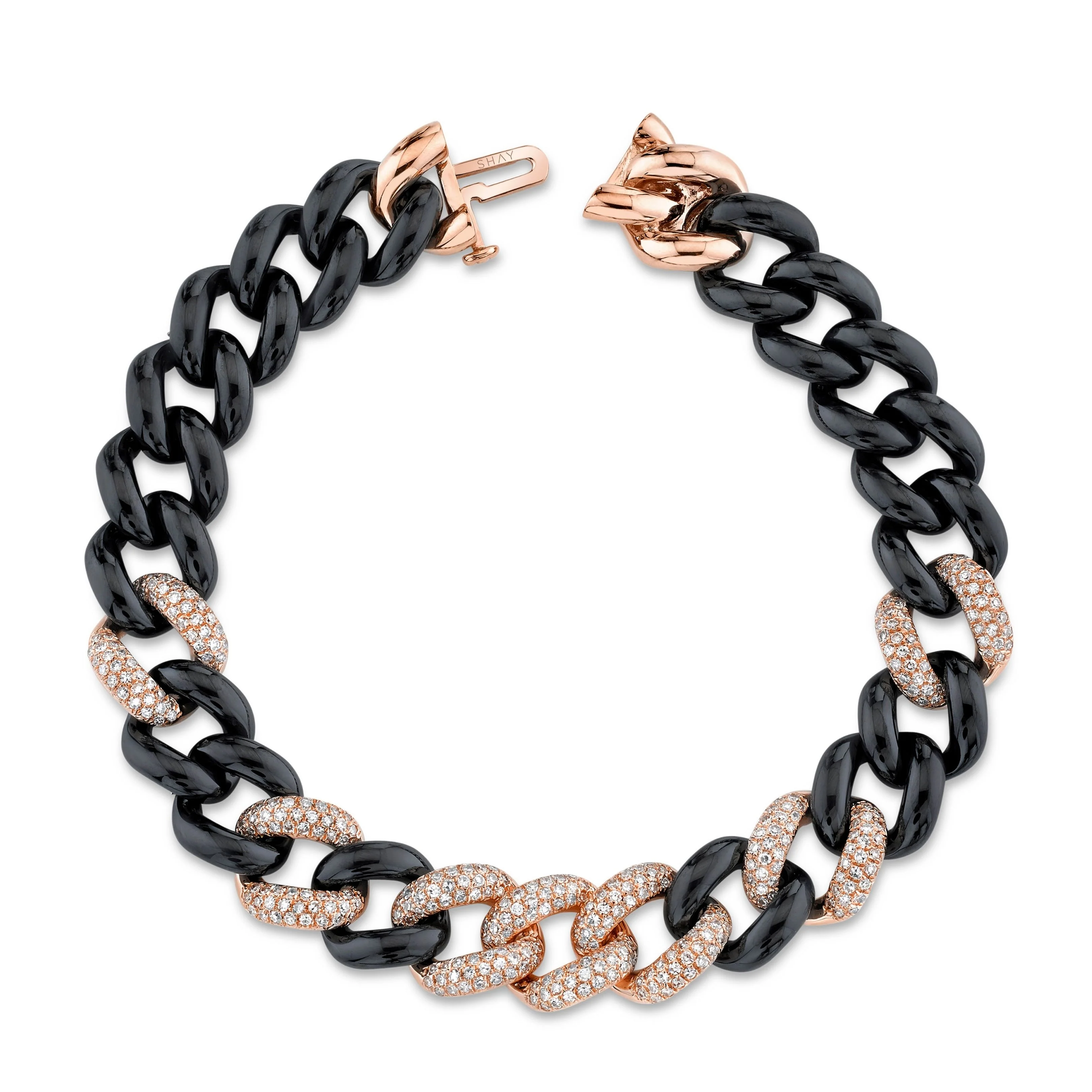 BLACK CERAMIC PAVE ESSENTIAL LINK BRACELET - Image 4