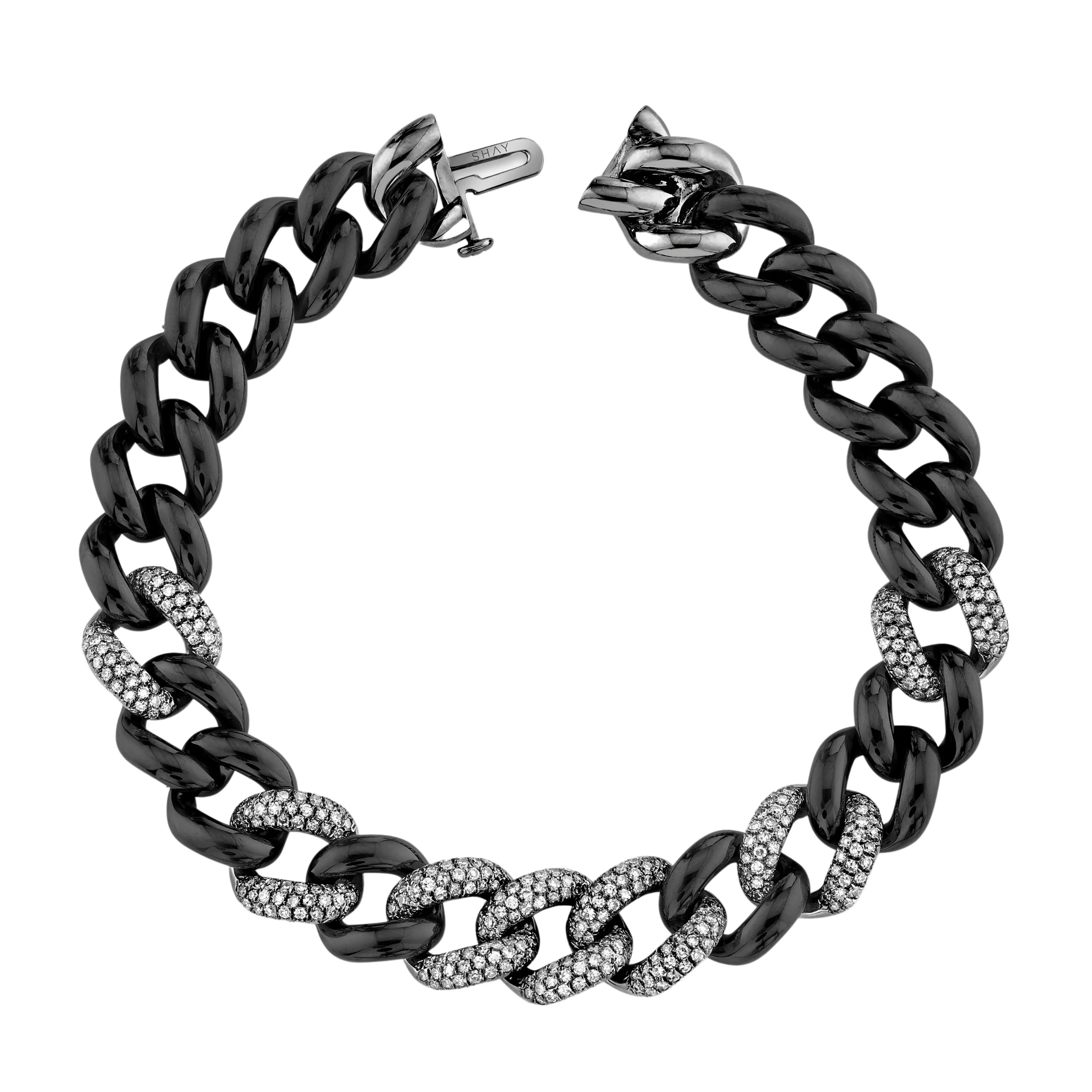 BLACK CERAMIC PAVE ESSENTIAL LINK BRACELET - Image 5
