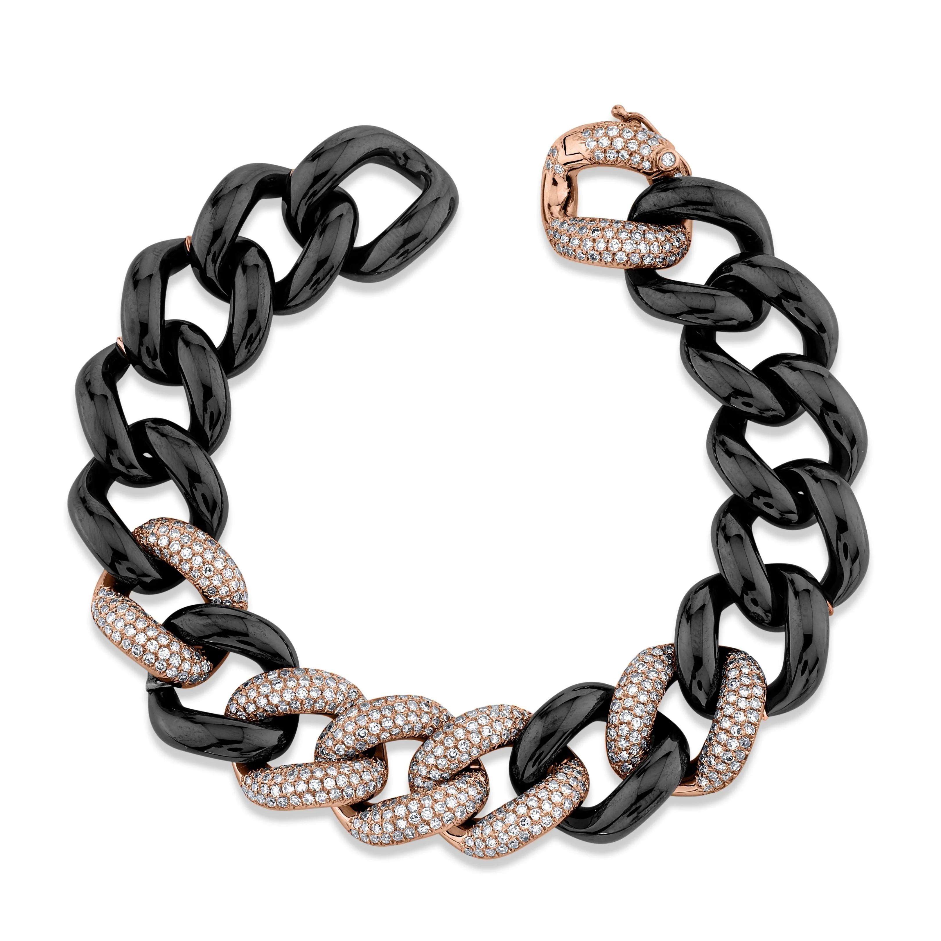 BLACK CERAMIC PAVE JUMBO LINK BRACELET - Image 4