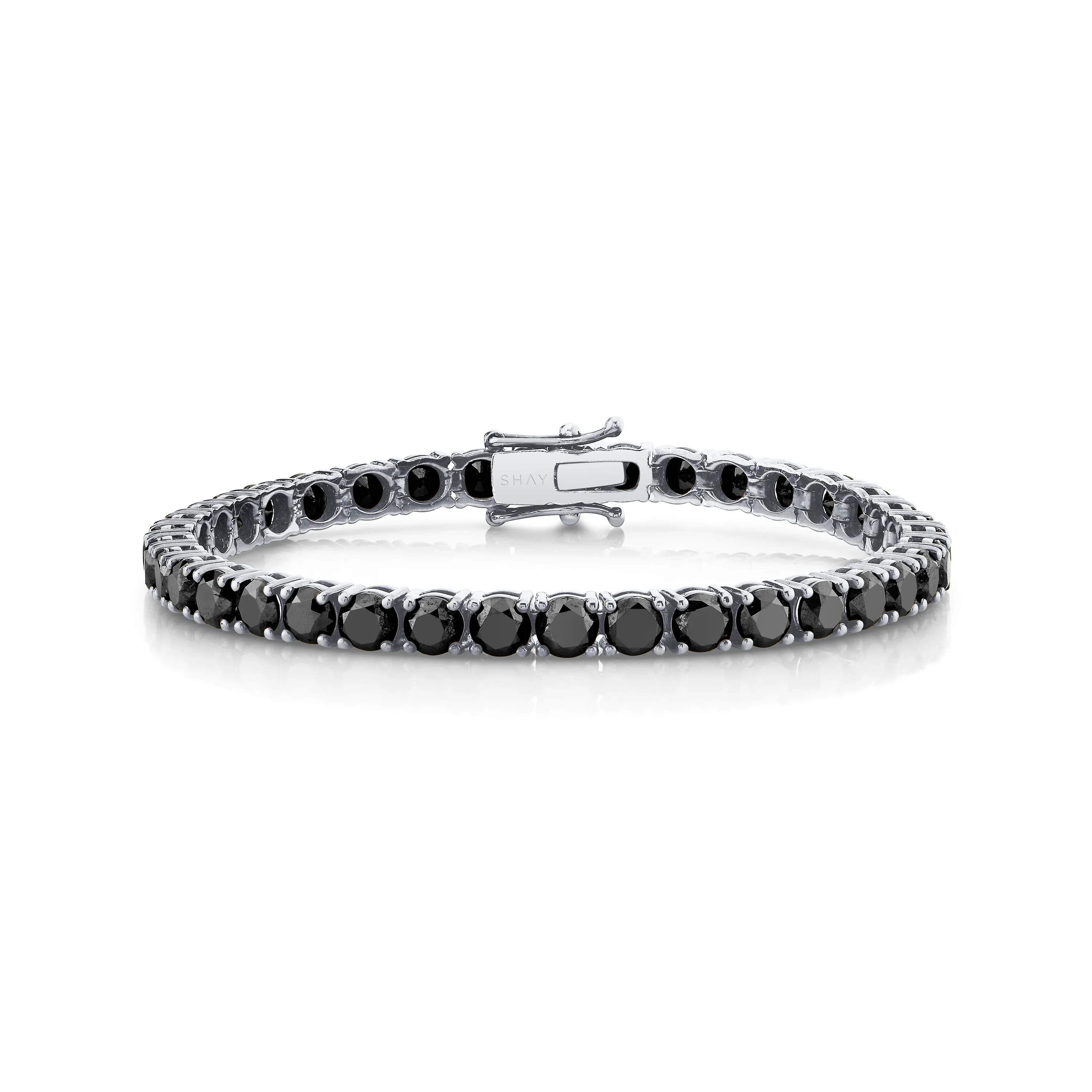 MEN'S BLACK DIAMOND TENNIS BRACELET - Image 4
