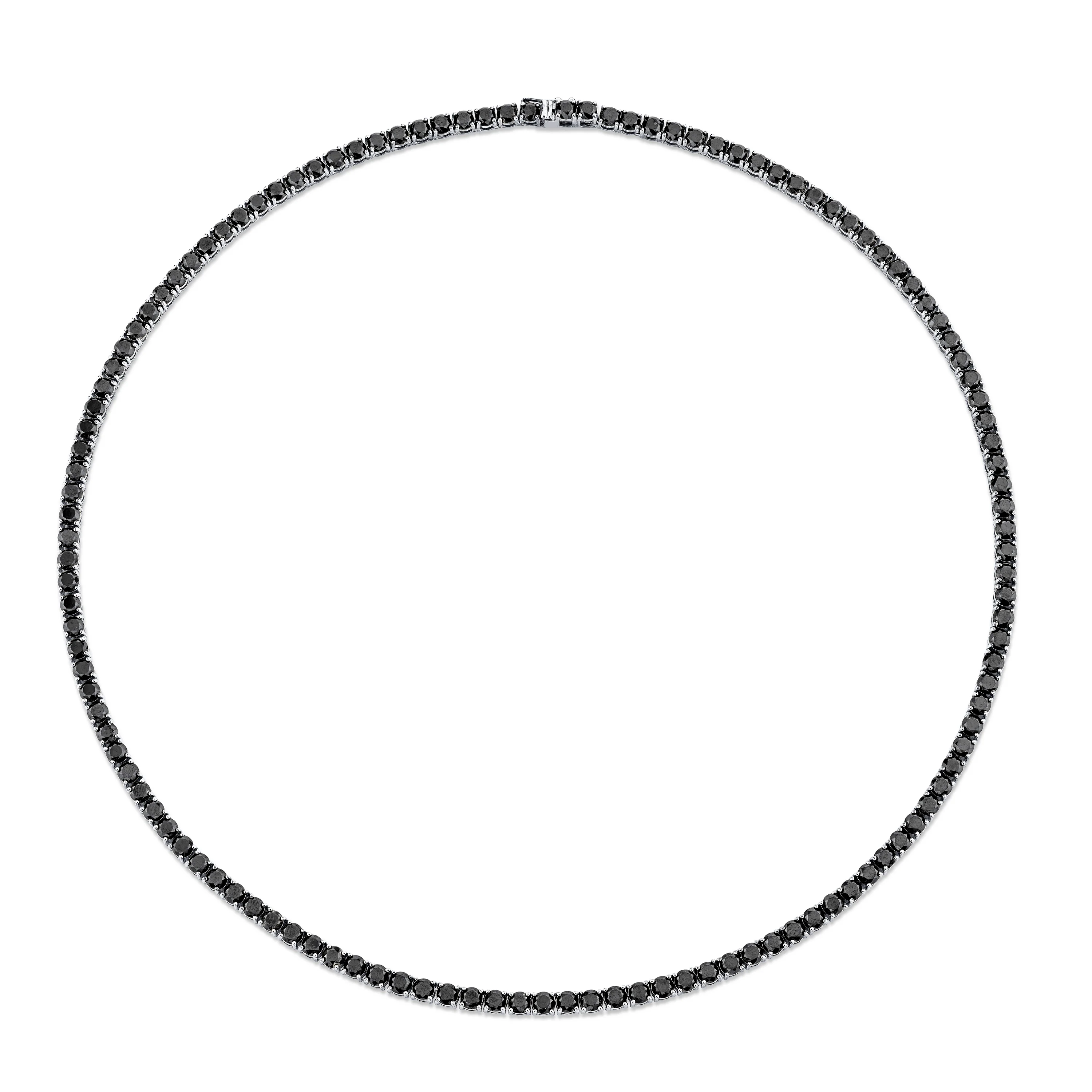 MEN'S BLACK DIAMOND TENNIS NECKLACE, 22IN - Image 5