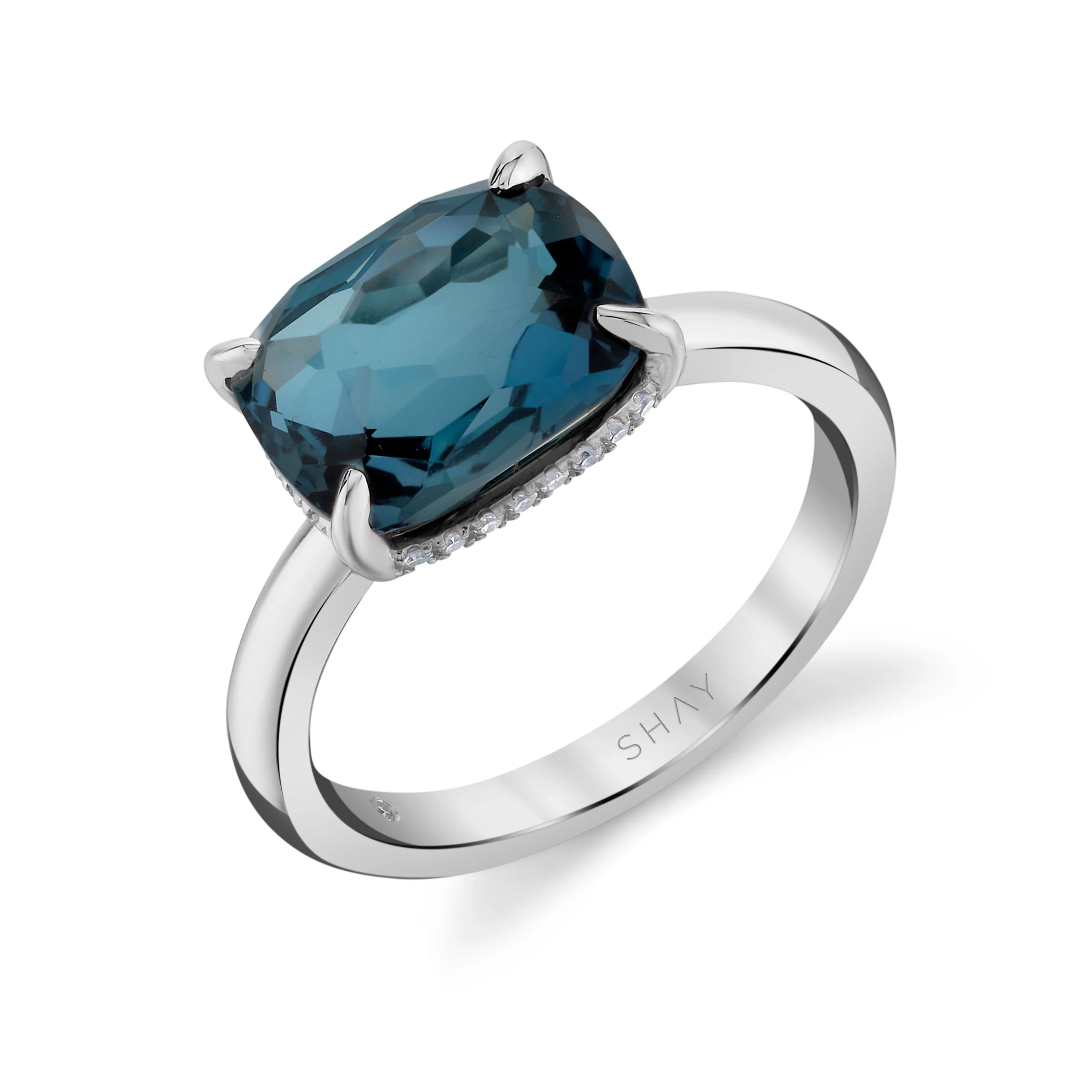 BLUE CRYSTAL & DIAMOND GEM RING - Image 3