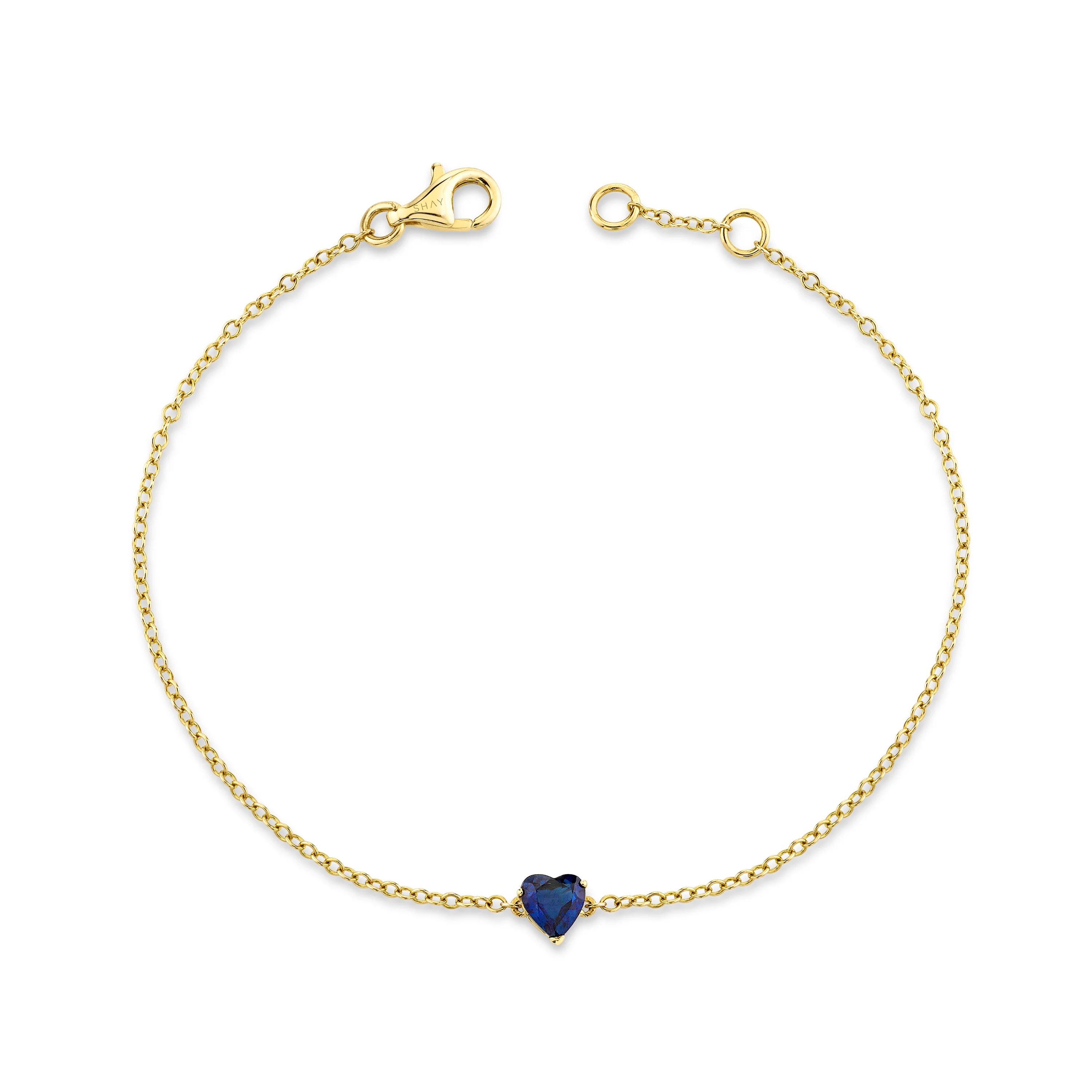 BLUE SAPPHIRE BABY HEART BRACELET - Image 3
