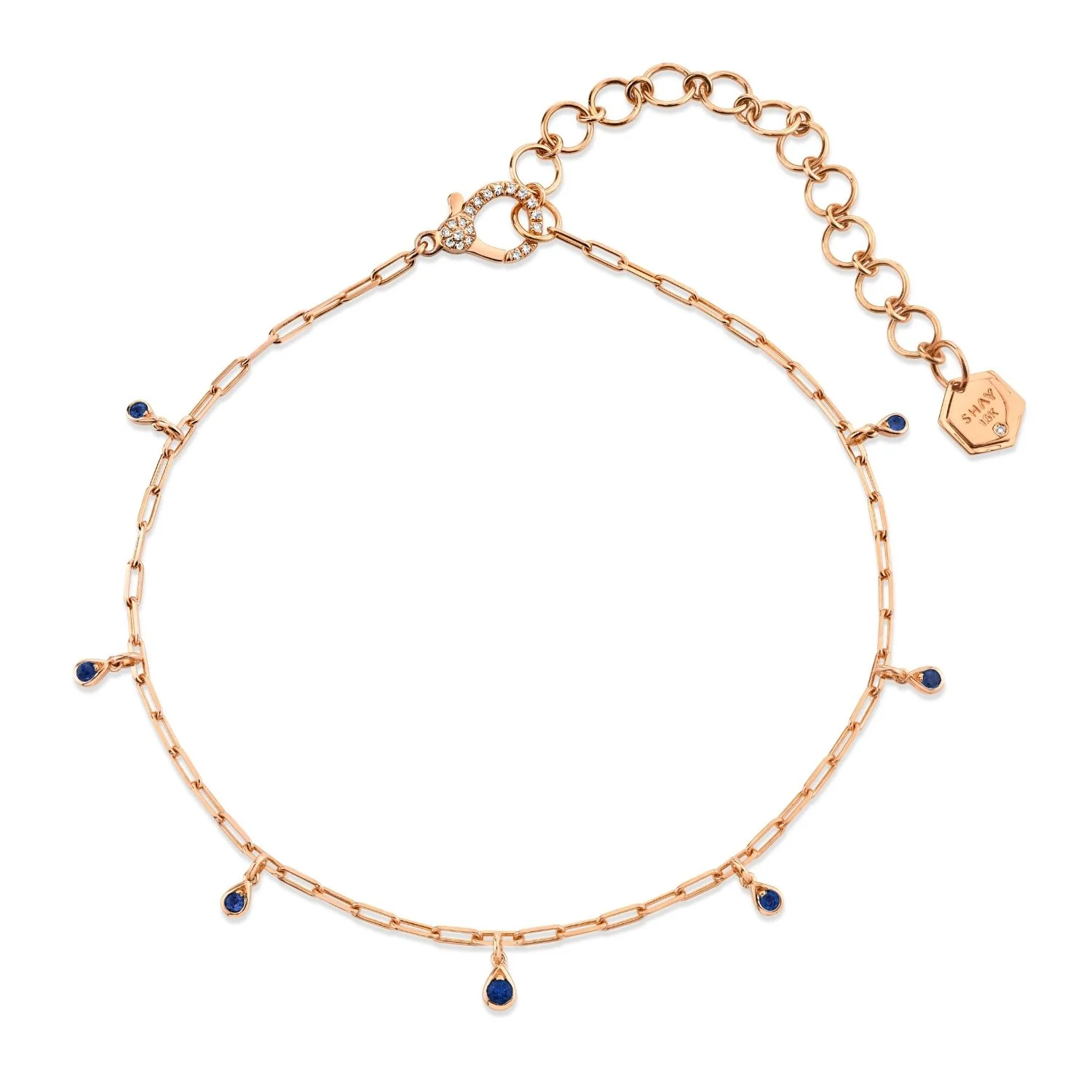 MINI ME BLUE SAPPHIRE DANGLE DROP NECKLACE - Image 3