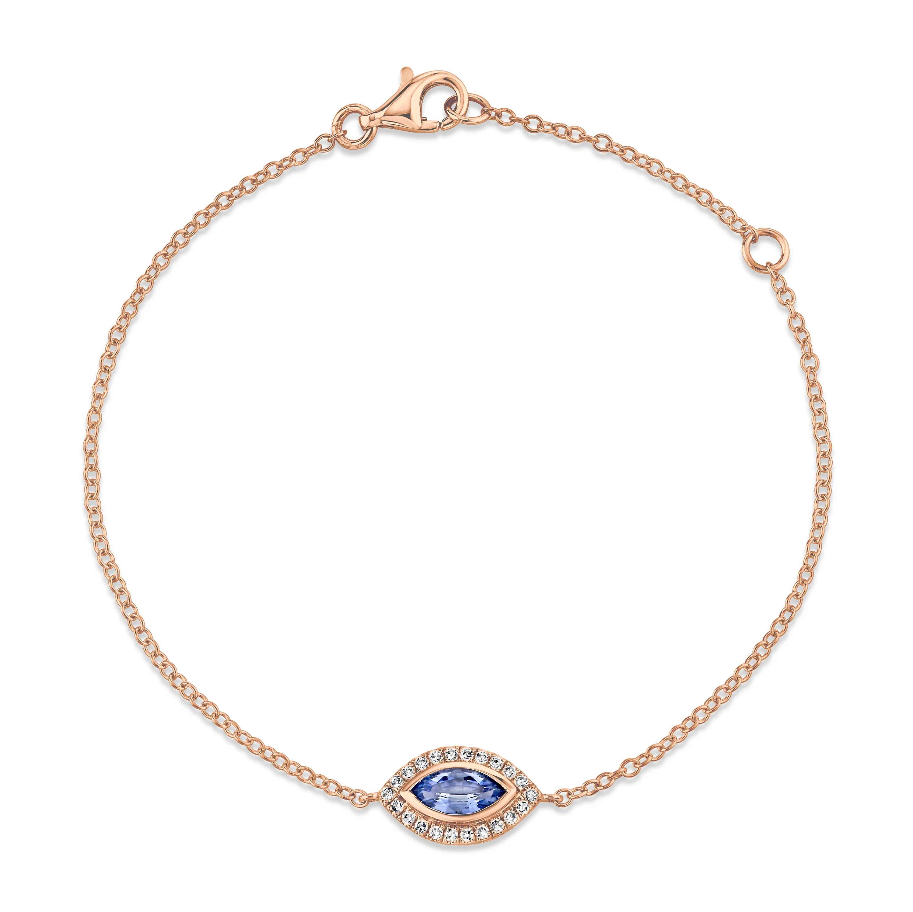 BLUE SAPPHIRE & DIAMOND MINI EVIL EYE BRACELET - Image 3