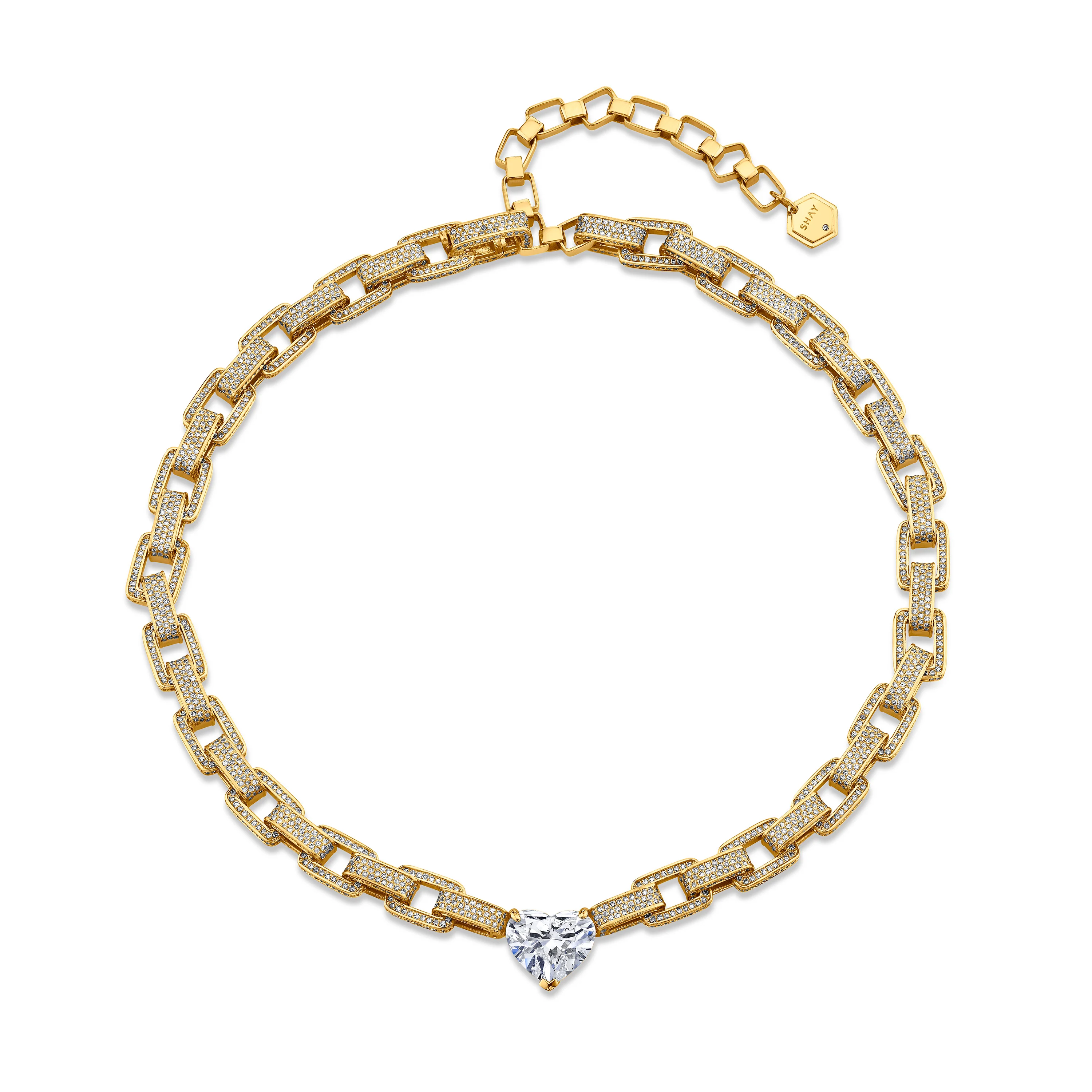 DIAMOND HEART DECO LINK NECKLACE - Image 2