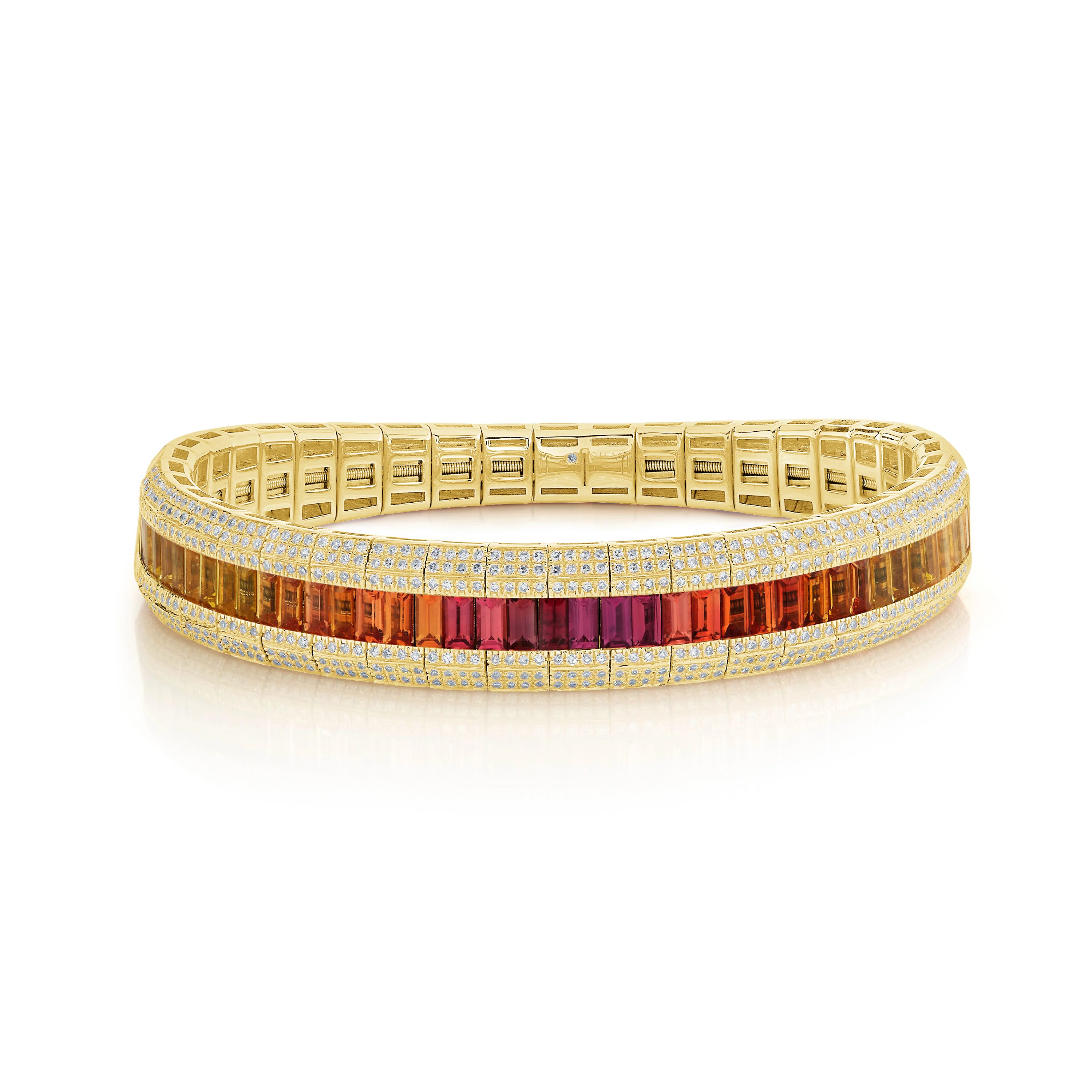CITRINE & DIAMOND OMBRE STRETCH BRACELET - Image 3
