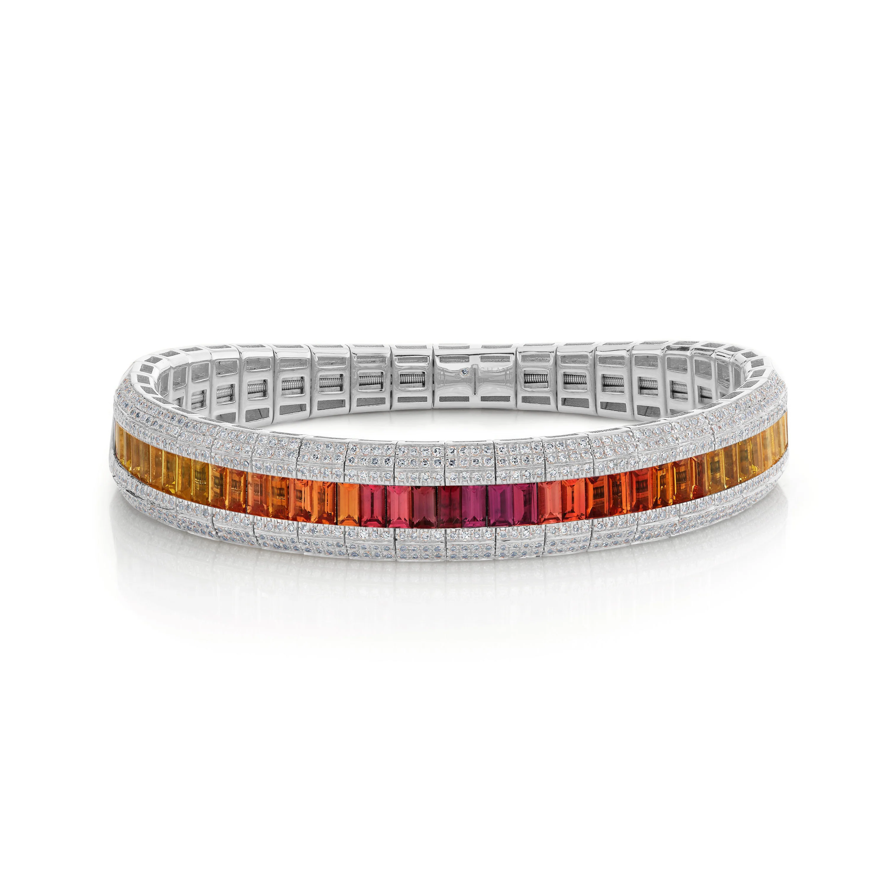 CITRINE & DIAMOND OMBRE STRETCH BRACELET - Image 4