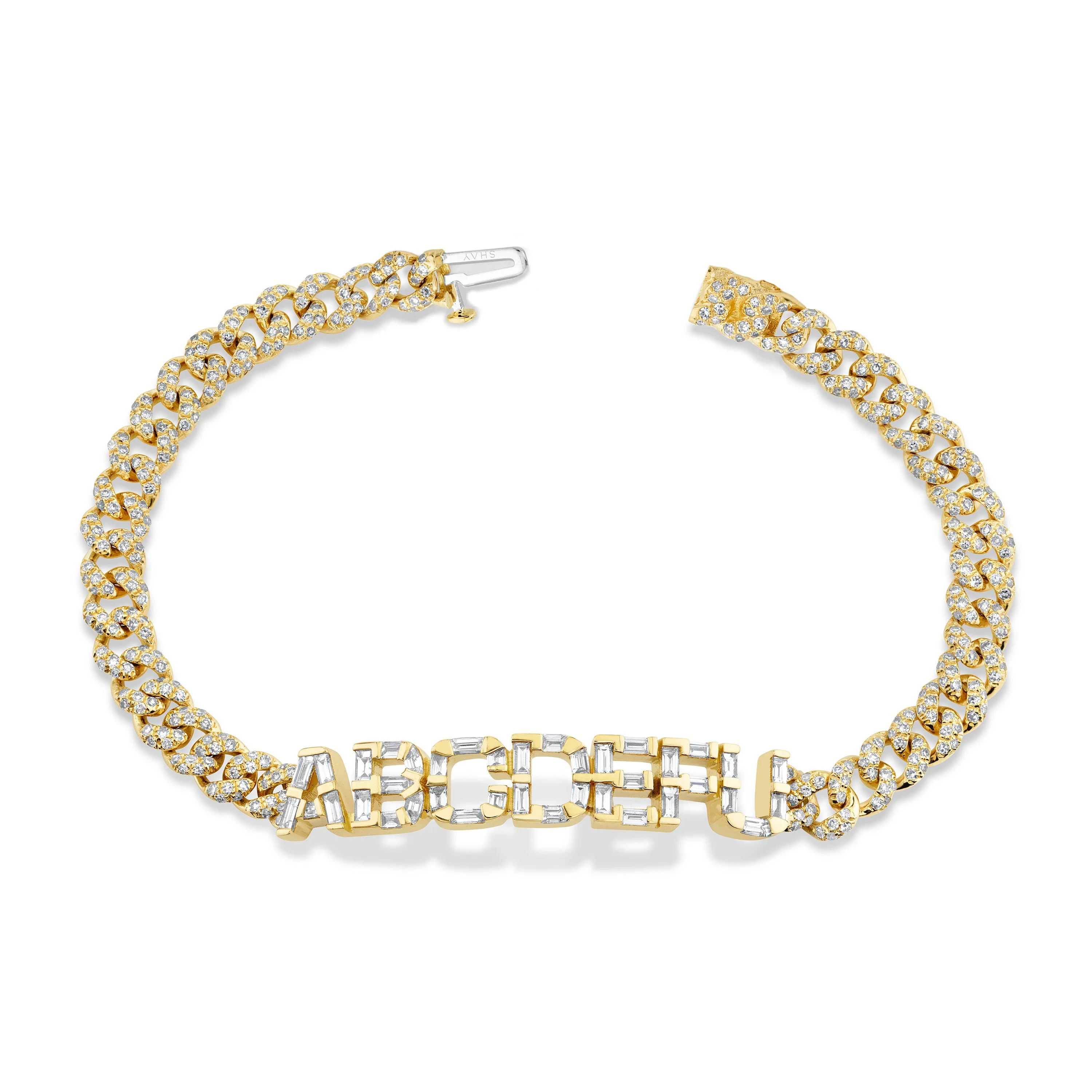 DIAMOND 7 LETTER LINK BRACELET - Image 3