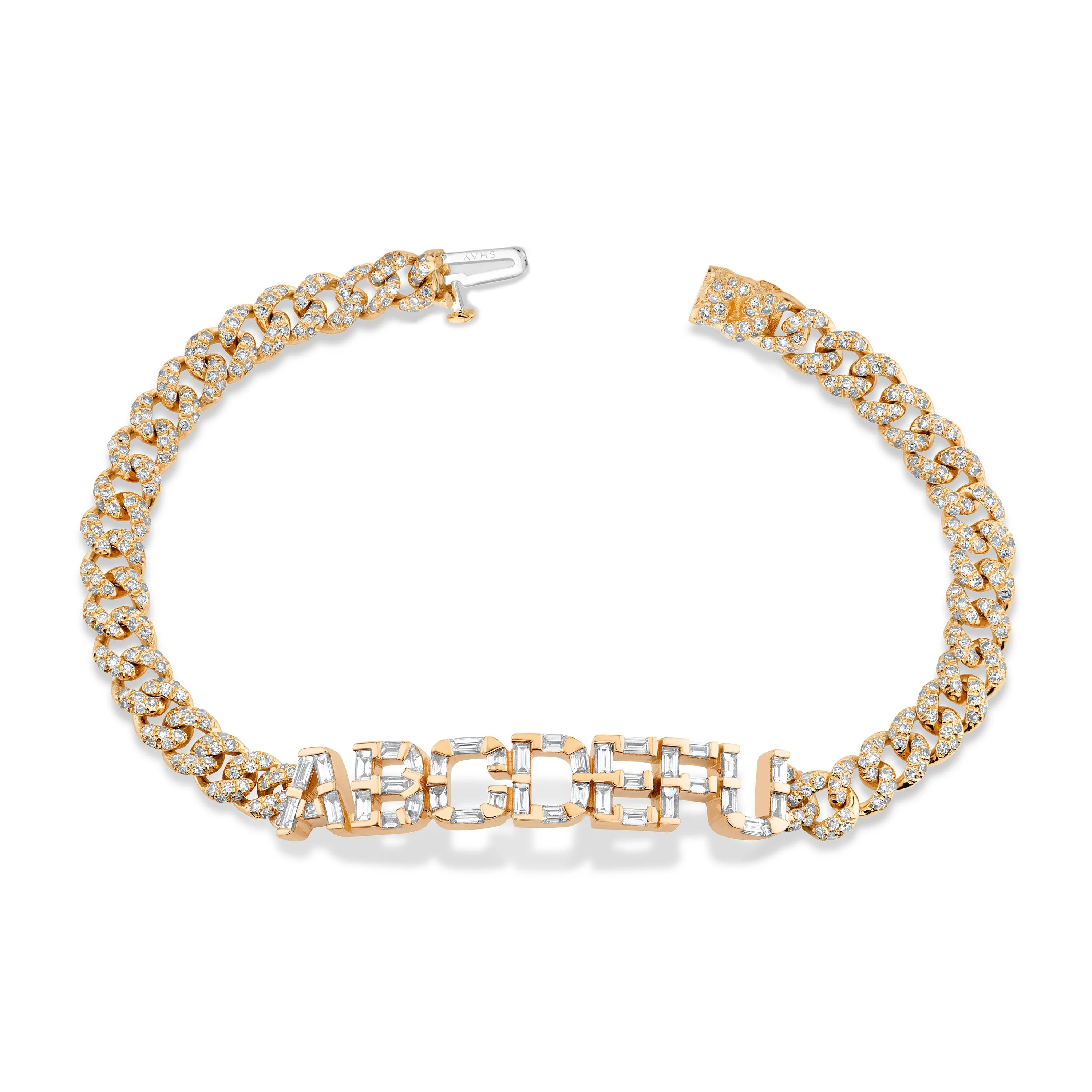 DIAMOND 7 LETTER LINK BRACELET - Image 4