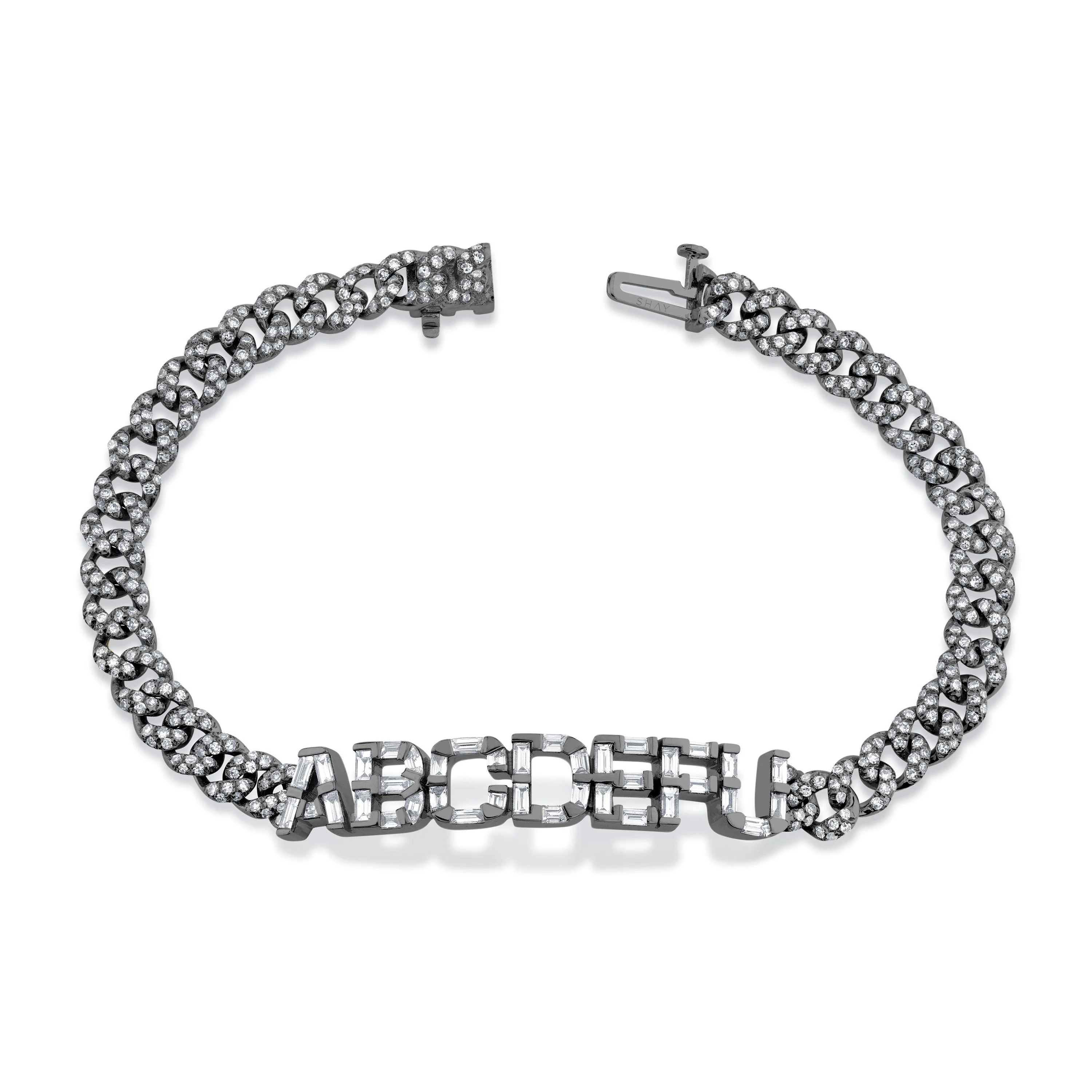 DIAMOND 7 LETTER LINK BRACELET - Image 5