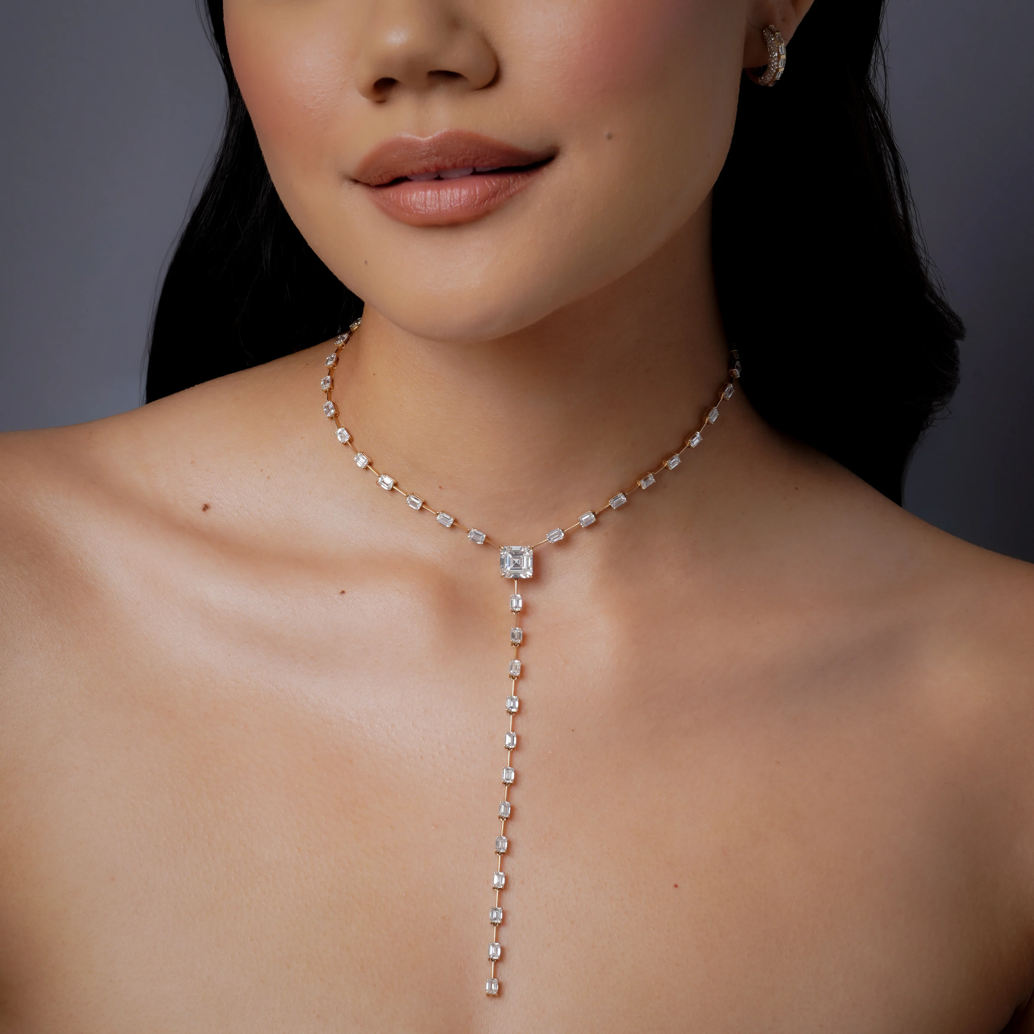 DIAMOND ASSCHER Y NECKLACE