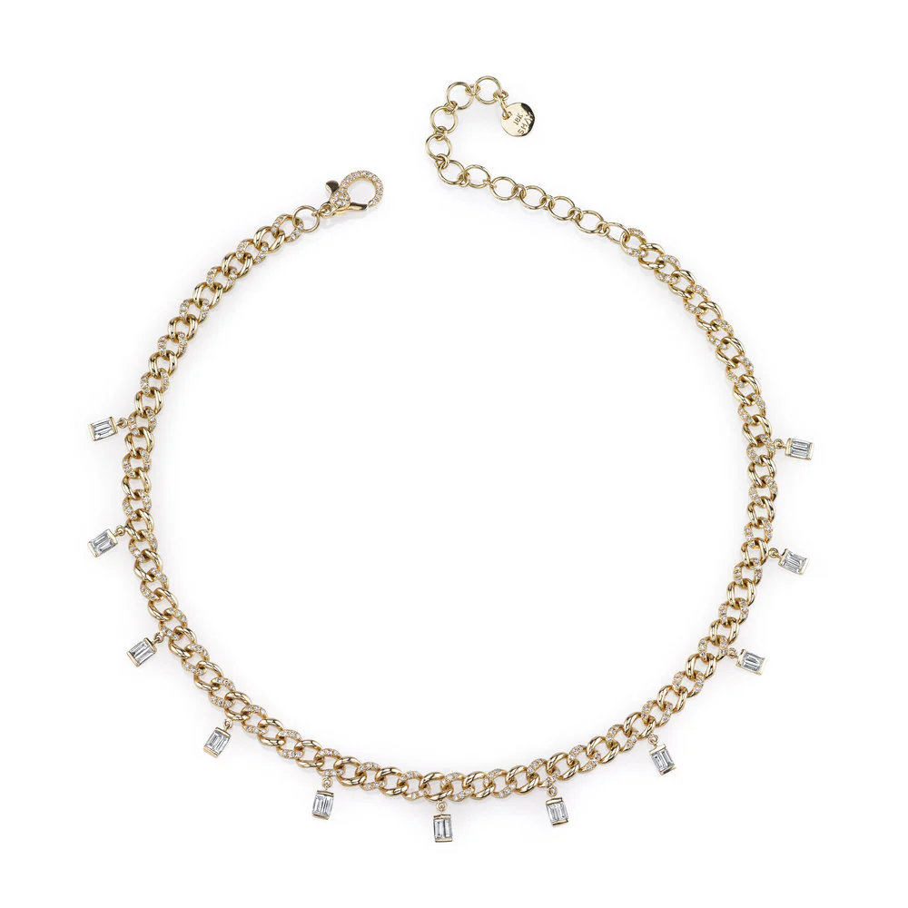 DIAMOND BAGUETTE DROP LINK ANKLET - Image 3
