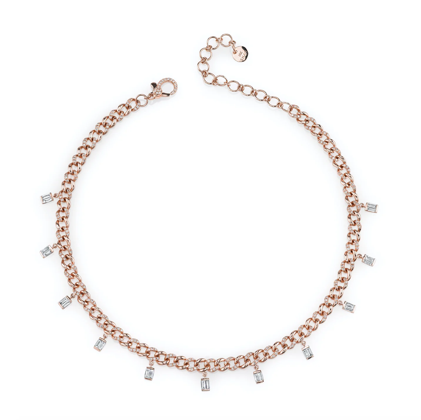 DIAMOND BAGUETTE DROP LINK ANKLET - Image 4