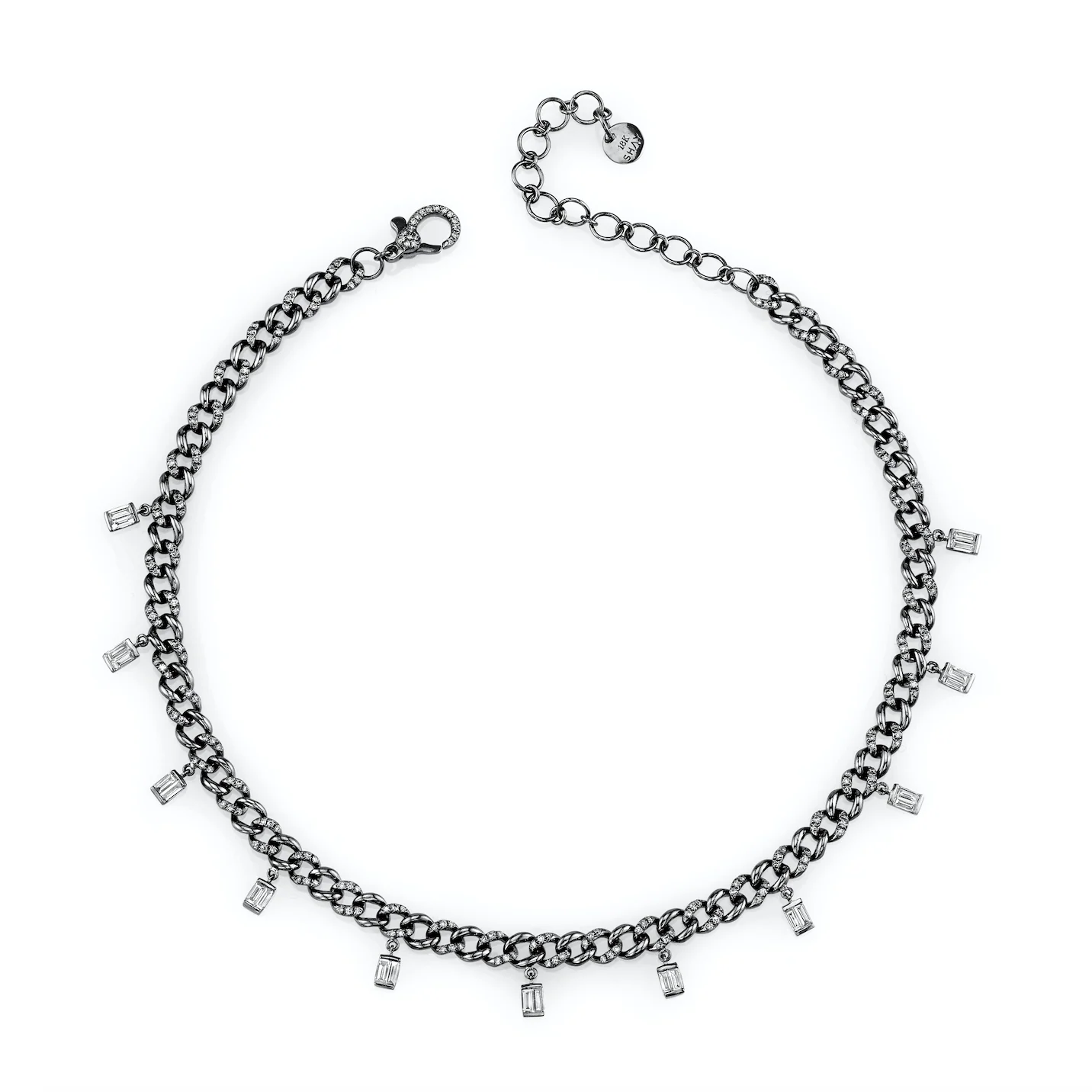 DIAMOND BAGUETTE DROP LINK ANKLET - Image 5