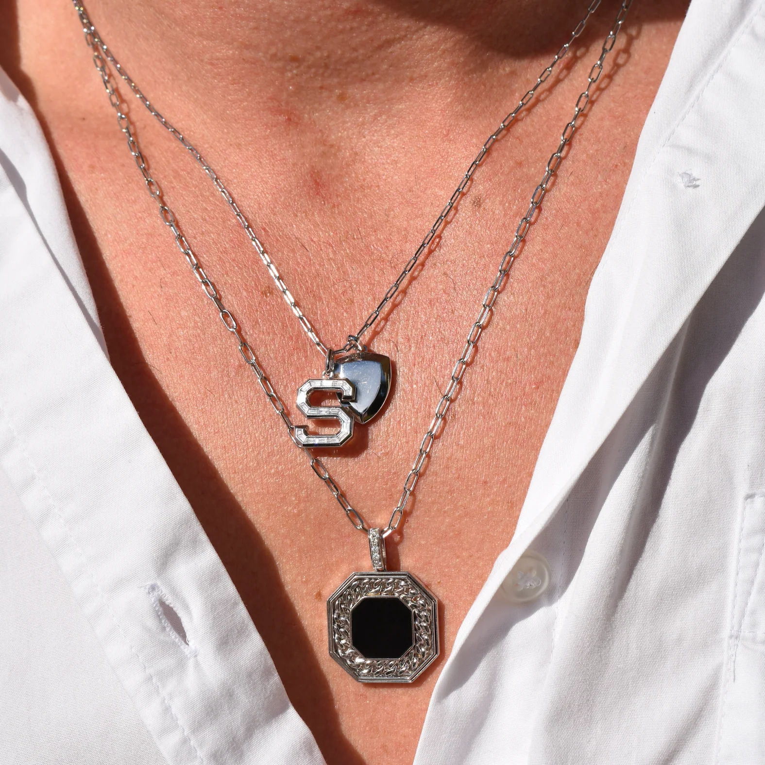 READY TO SHIP DIAMOND "S" LETTER PENDANT - Image 3