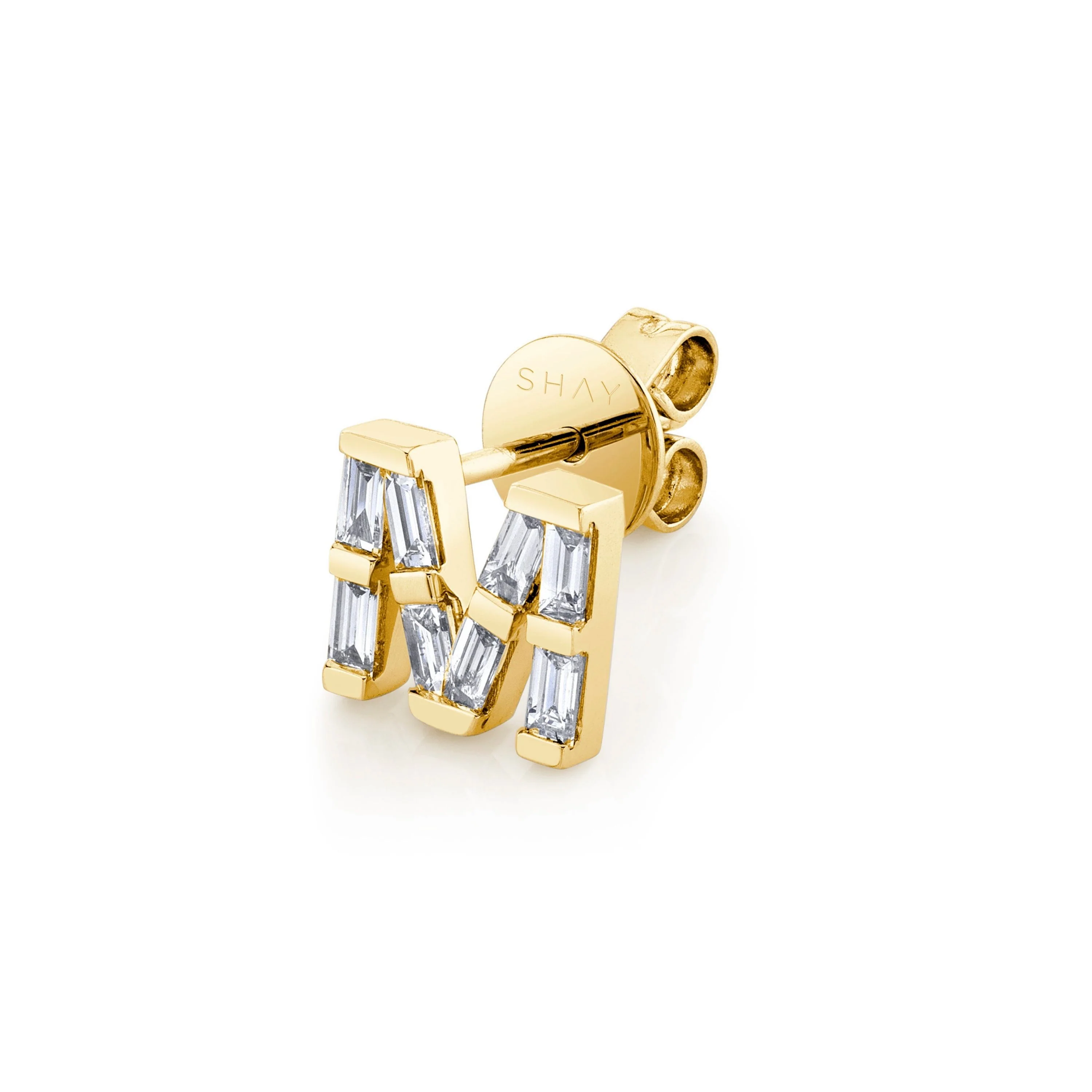 DIAMOND BAGUETTE SINGLE INITIAL STUD - Image 3