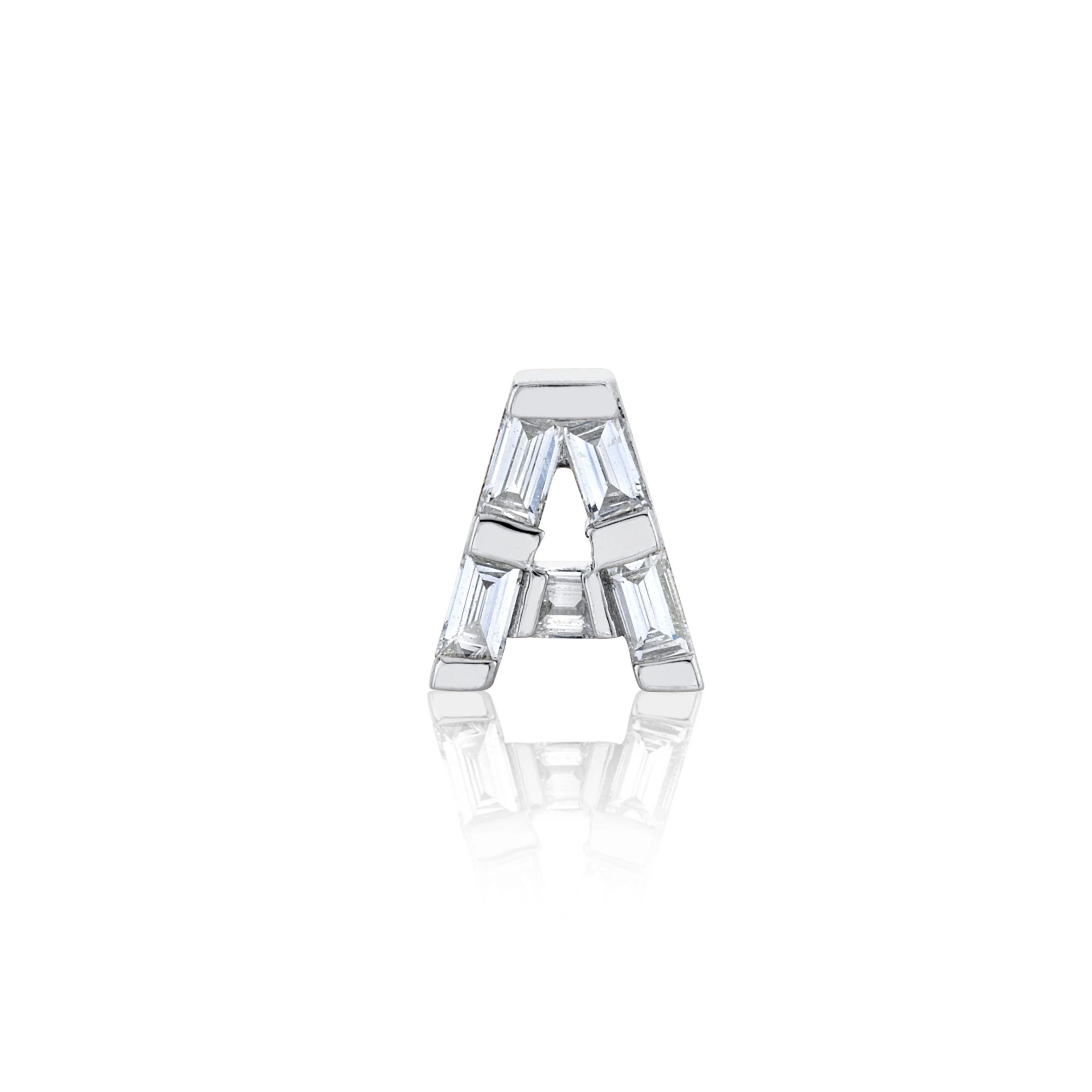 DIAMOND BAGUETTE SINGLE INITIAL STUD - Image 4