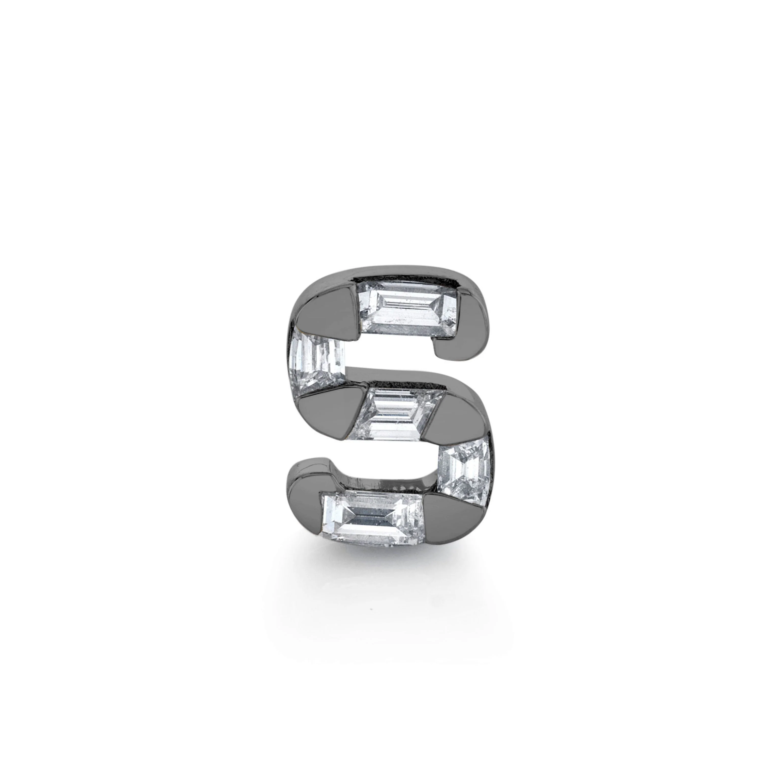 DIAMOND BAGUETTE SINGLE INITIAL STUD - Image 8