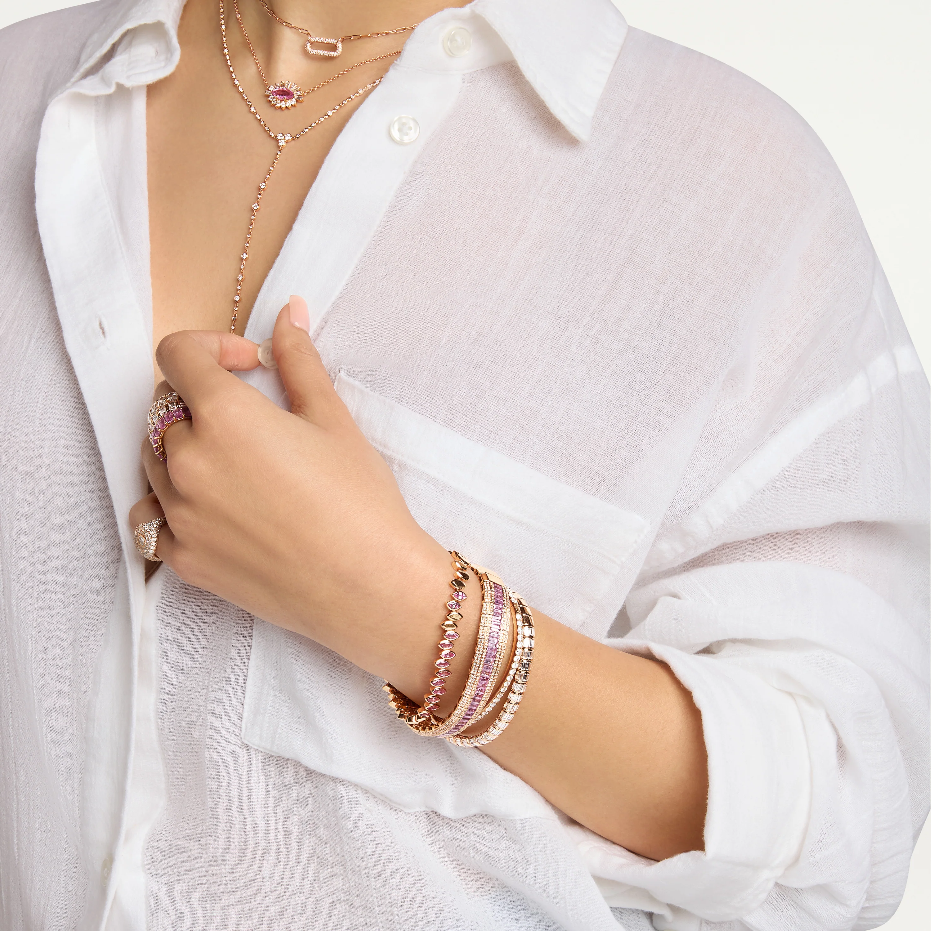 DIAMOND BAGUETTE STRETCH BRACELET - Image 2