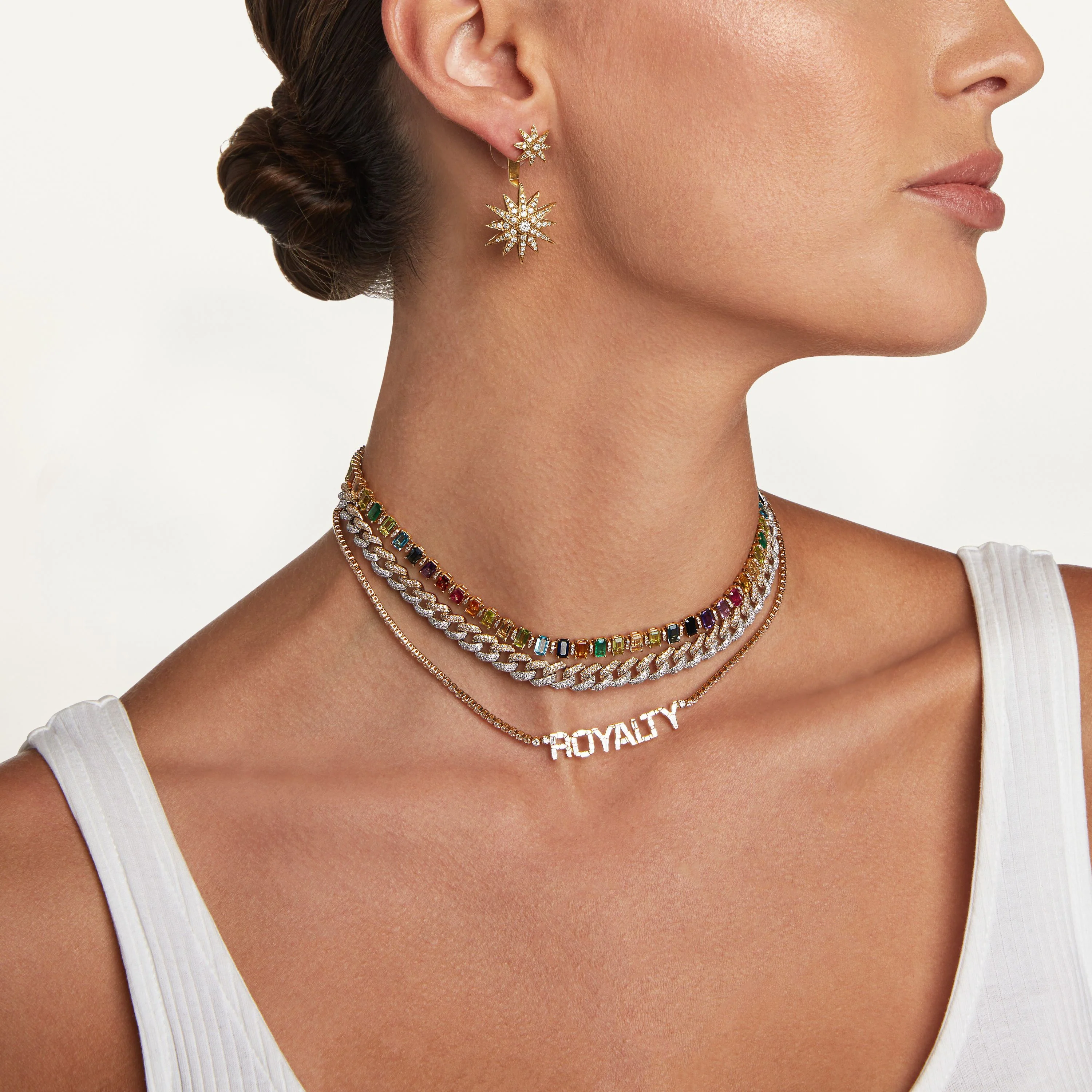 DIAMOND PERSONALIZED 7 THREAD NECKLACE - Image 2
