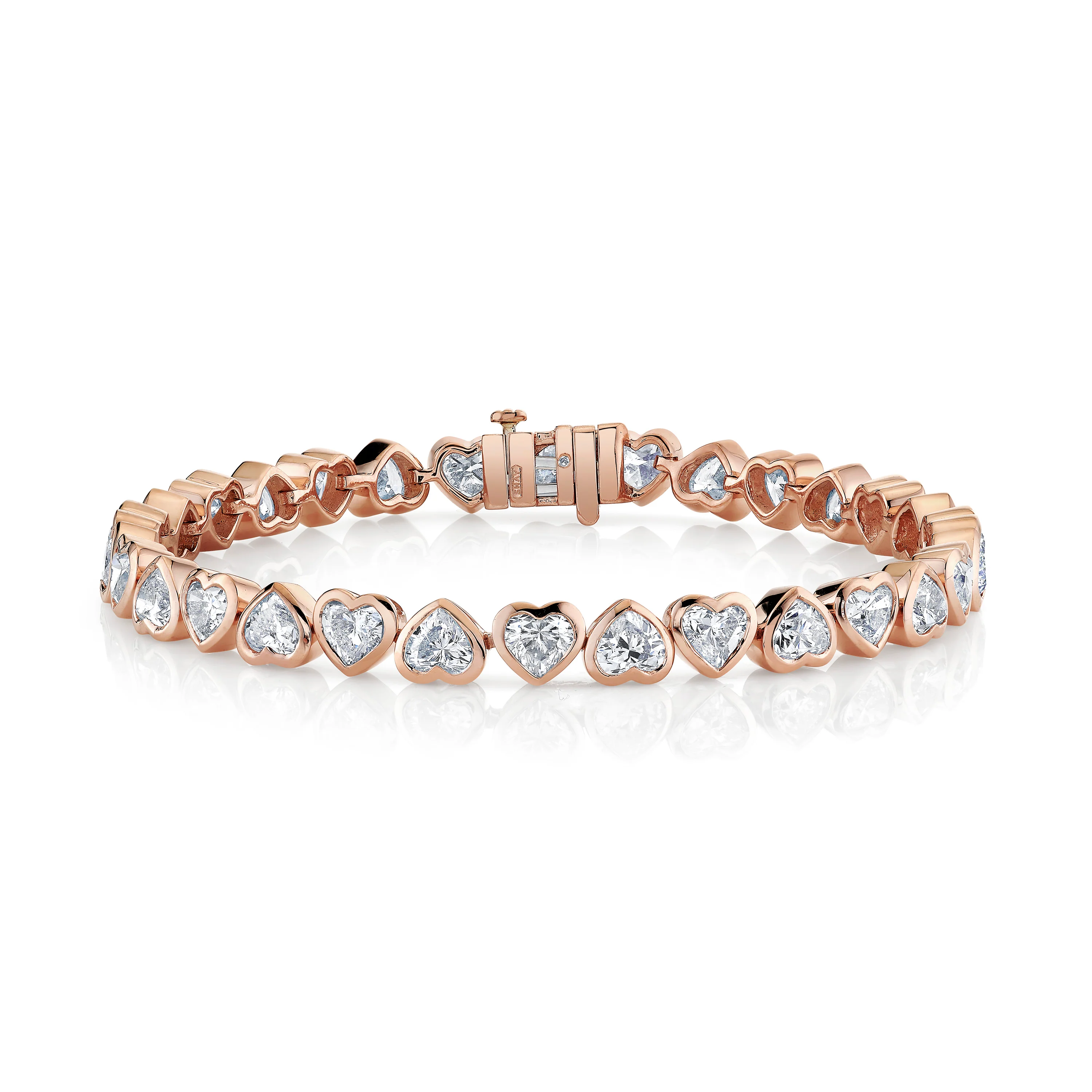 DIAMOND BEZEL HEART TENNIS BRACELET - Image 3