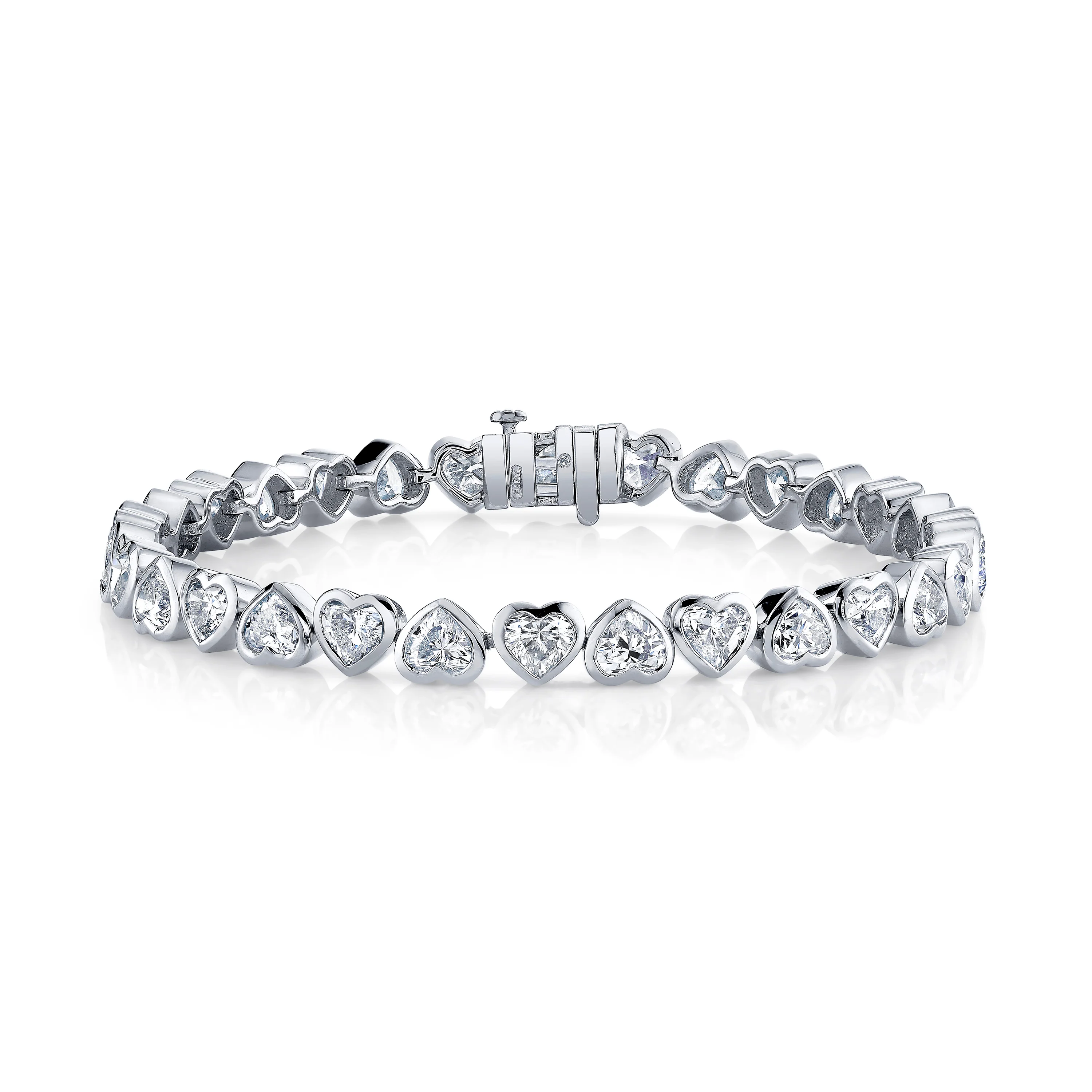 DIAMOND BEZEL HEART TENNIS BRACELET - Image 4