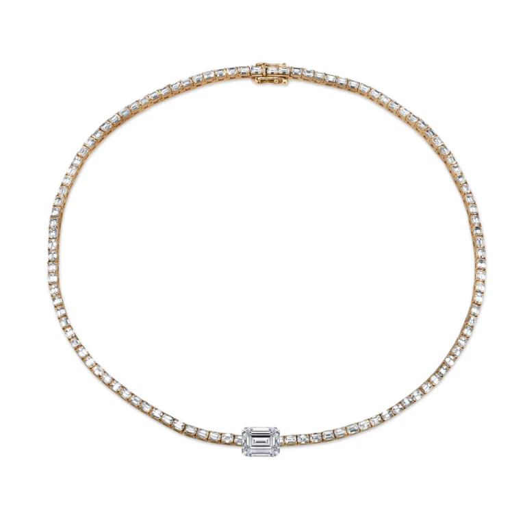 DIAMOND CENTER TENNIS NECKLACE - Image 3