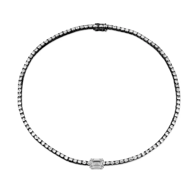 DIAMOND CENTER TENNIS NECKLACE - Image 5