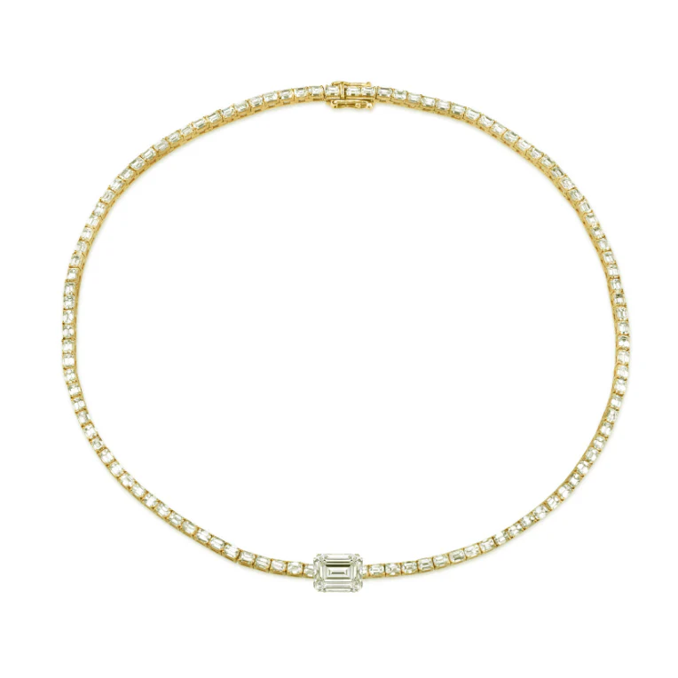 DIAMOND CENTER TENNIS NECKLACE - Image 6