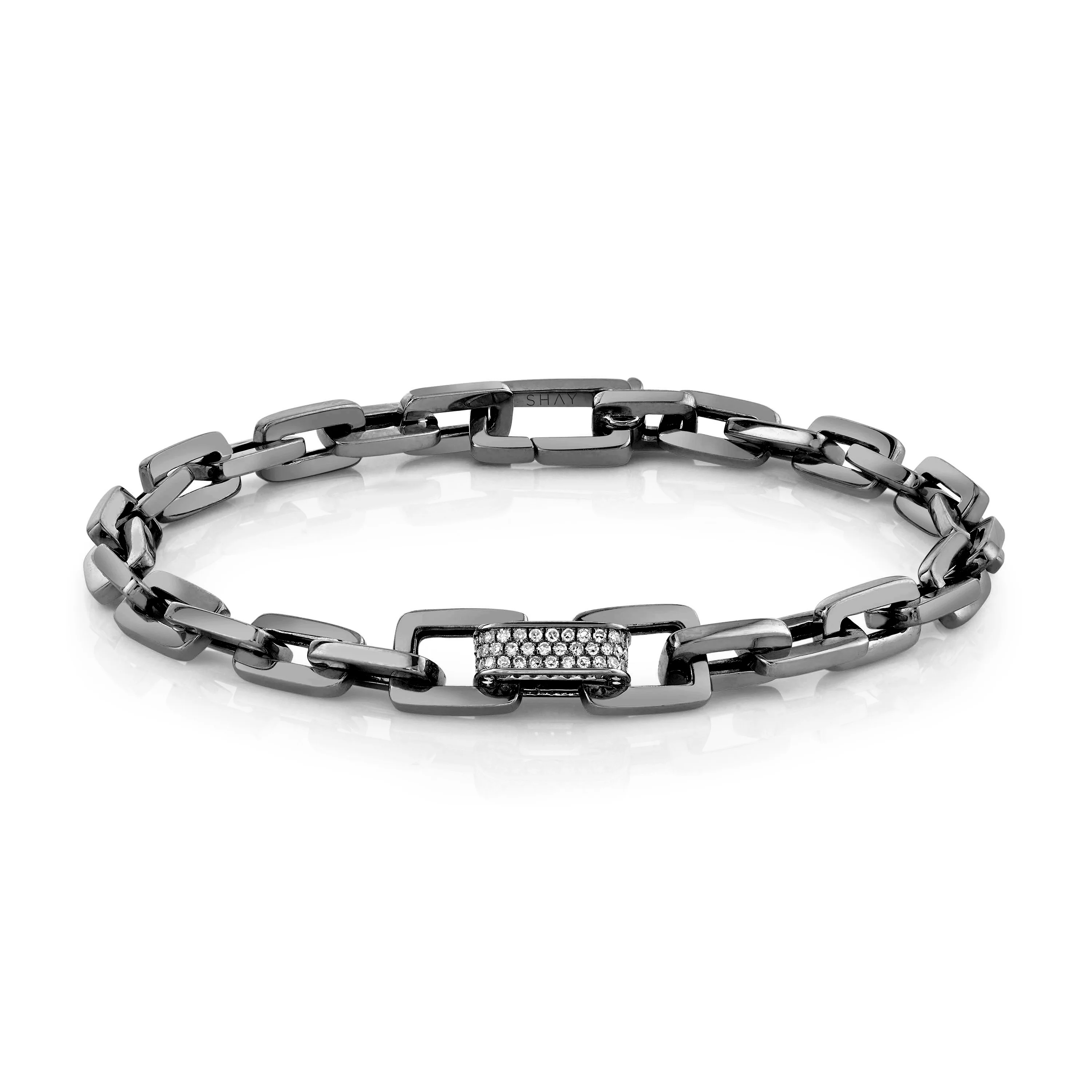 MEN'S DIAMOND SINGLE DECO LINK BRACELET - Image 5