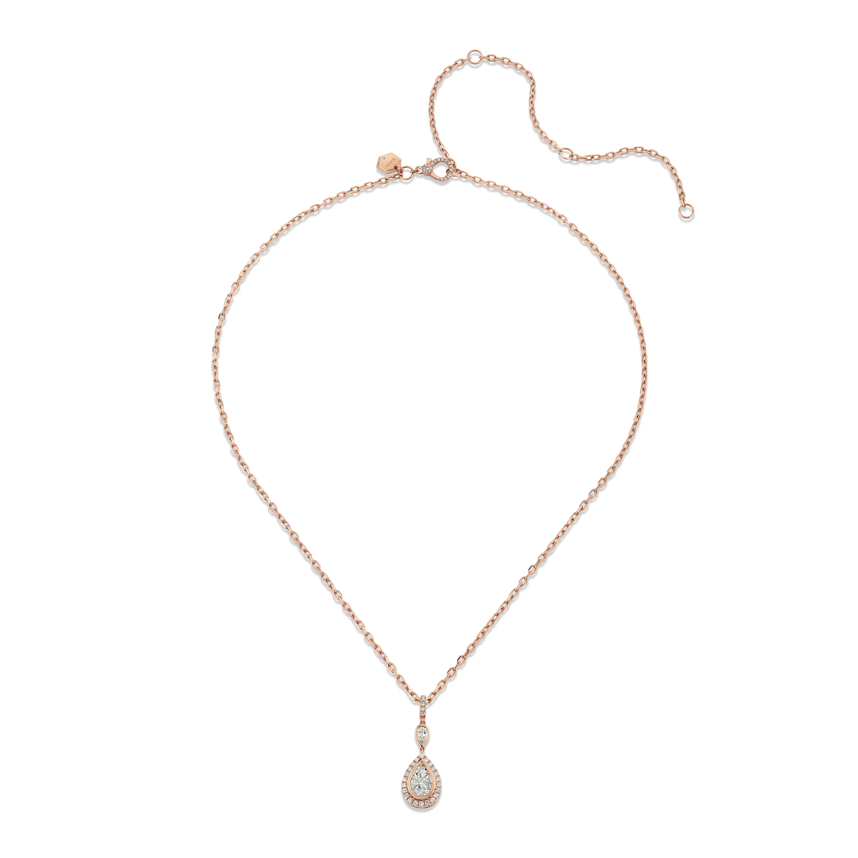 DIAMOND DOUBLE PEAR NECKLACE - Image 2