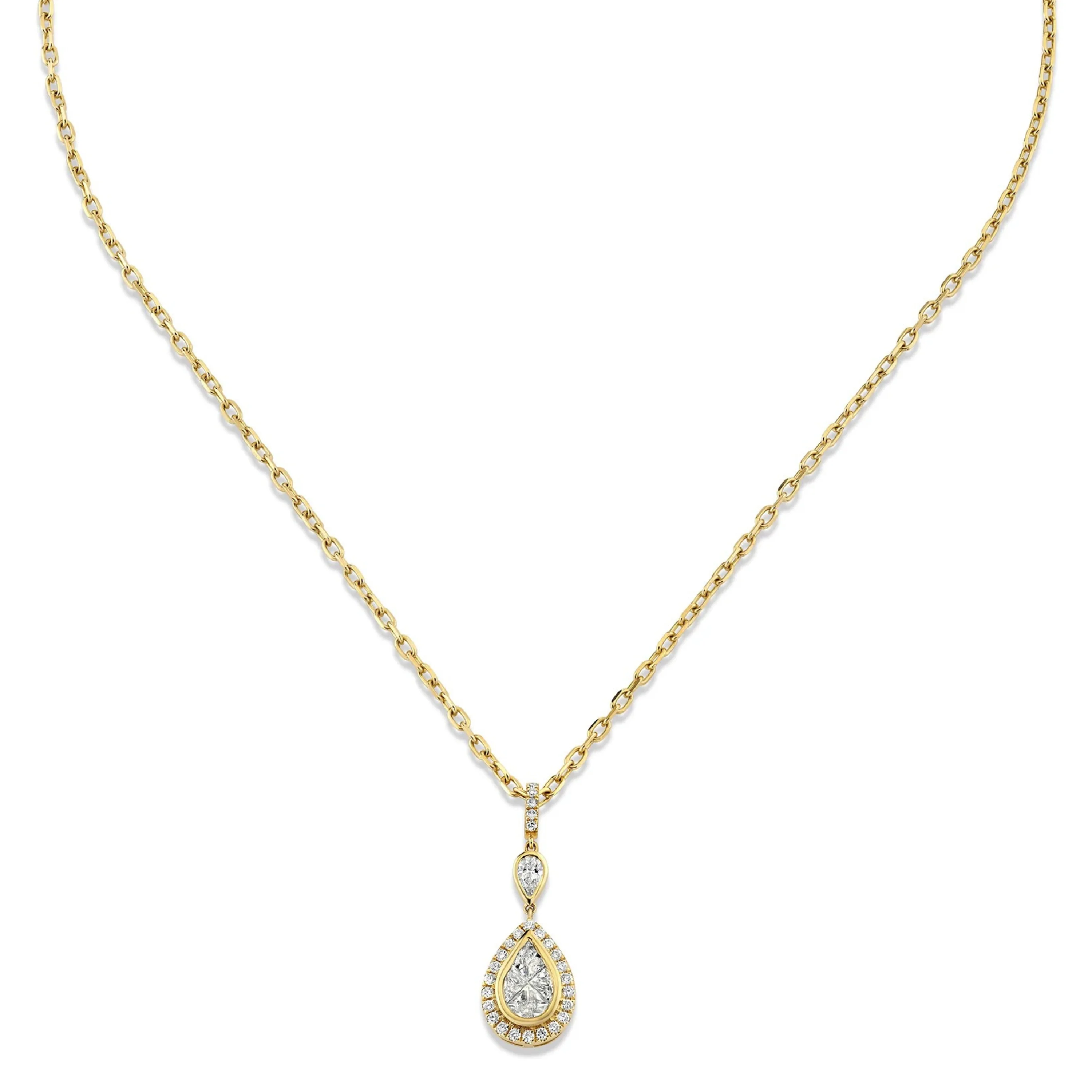 DIAMOND DOUBLE PEAR NECKLACE - Image 4