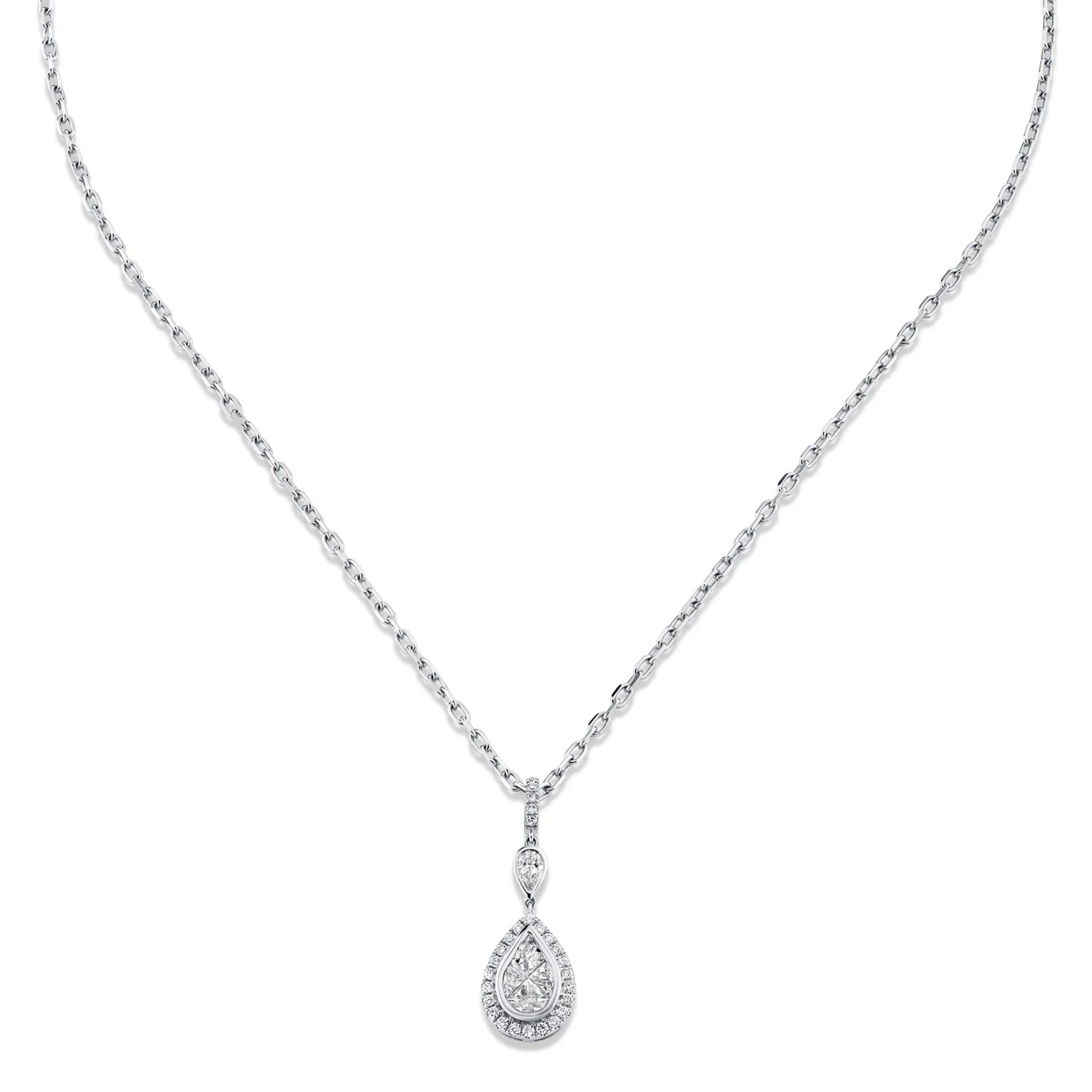 DIAMOND DOUBLE PEAR NECKLACE - Image 6