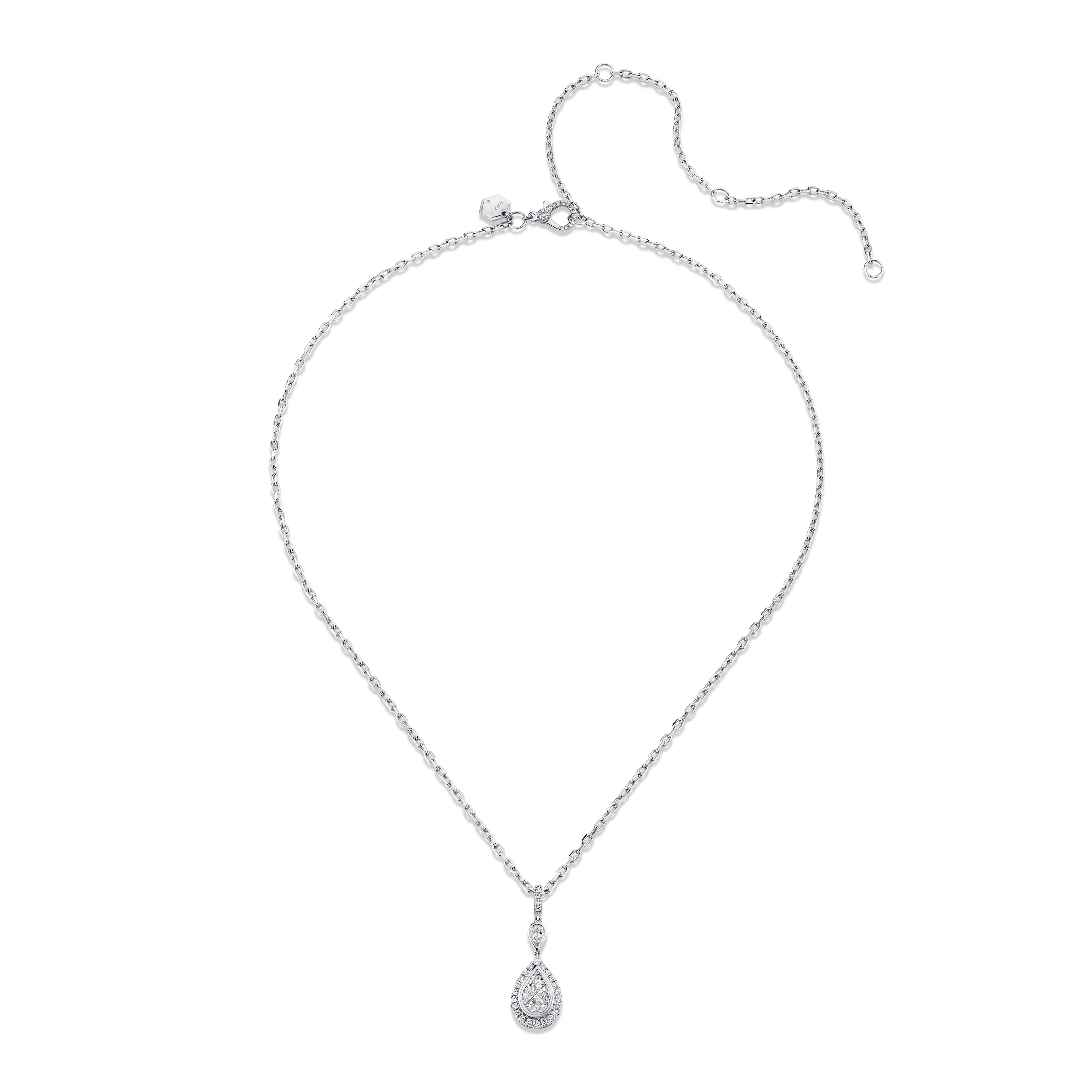 DIAMOND DOUBLE PEAR NECKLACE - Image 7