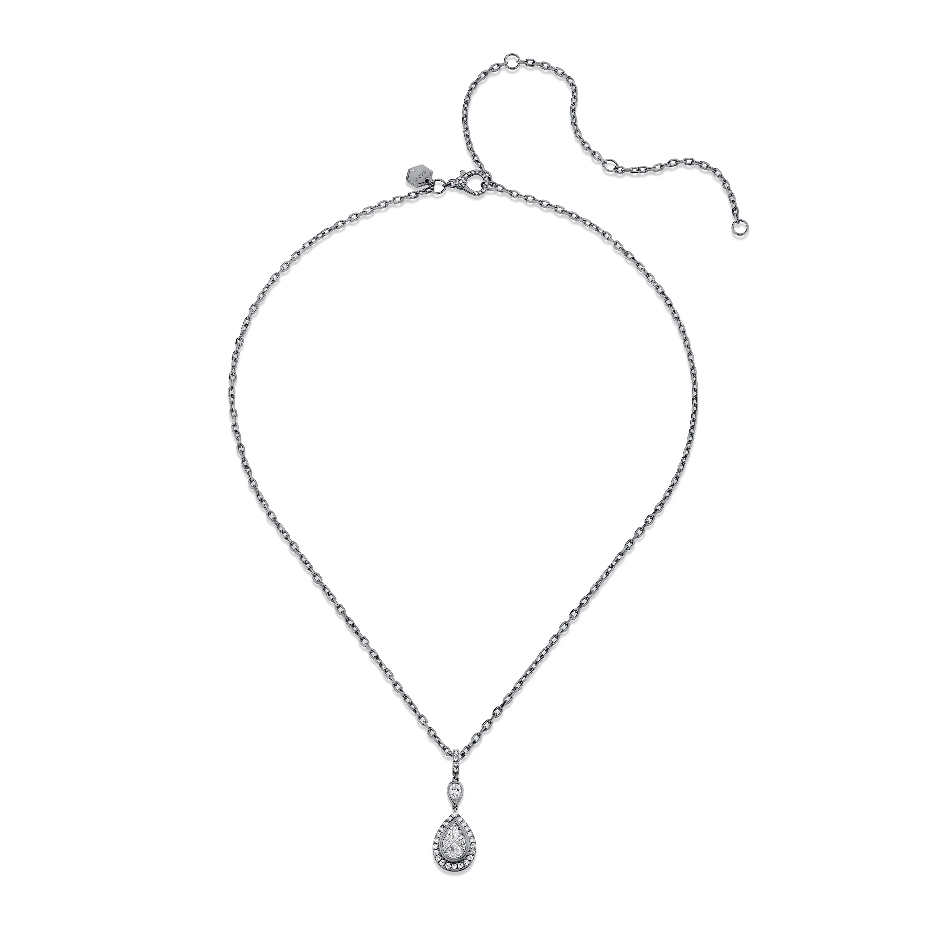 DIAMOND DOUBLE PEAR NECKLACE - Image 9