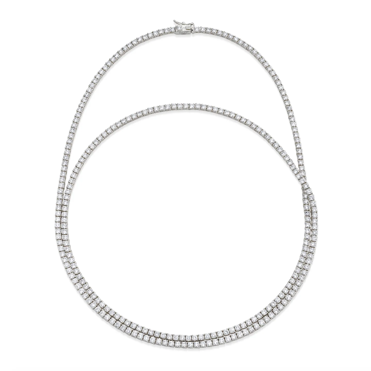 DIAMOND DOUBLE WRAP PAVE TENNIS NECKLACE - Image 3
