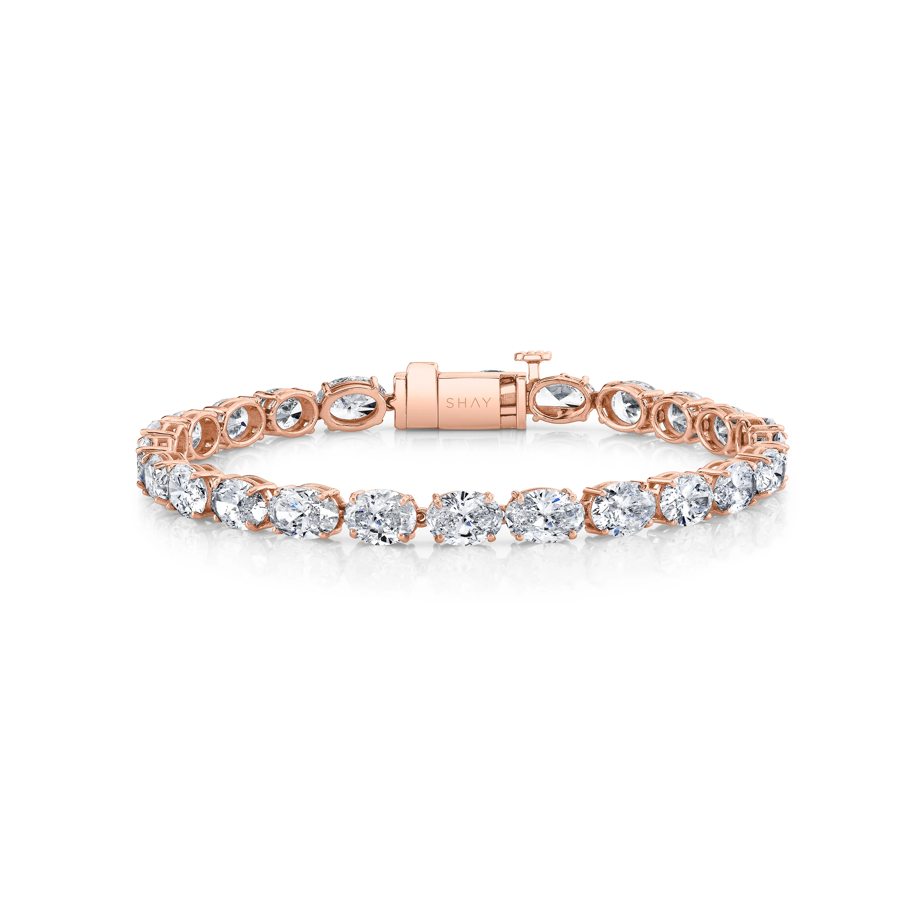 DIAMOND EAST WEST OVAL TENNIS BRACELET - Image 4