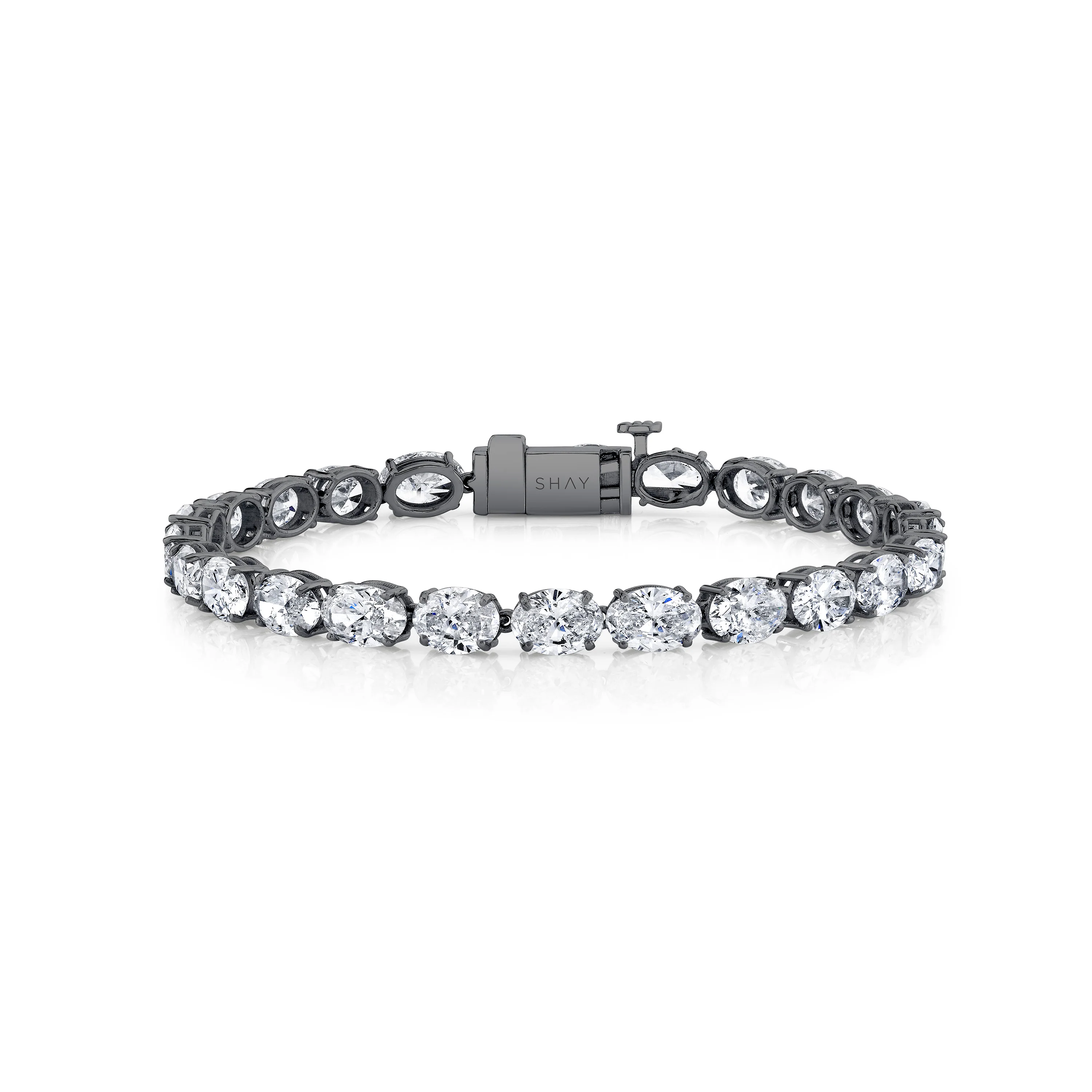 DIAMOND EAST WEST OVAL TENNIS BRACELET - Image 5