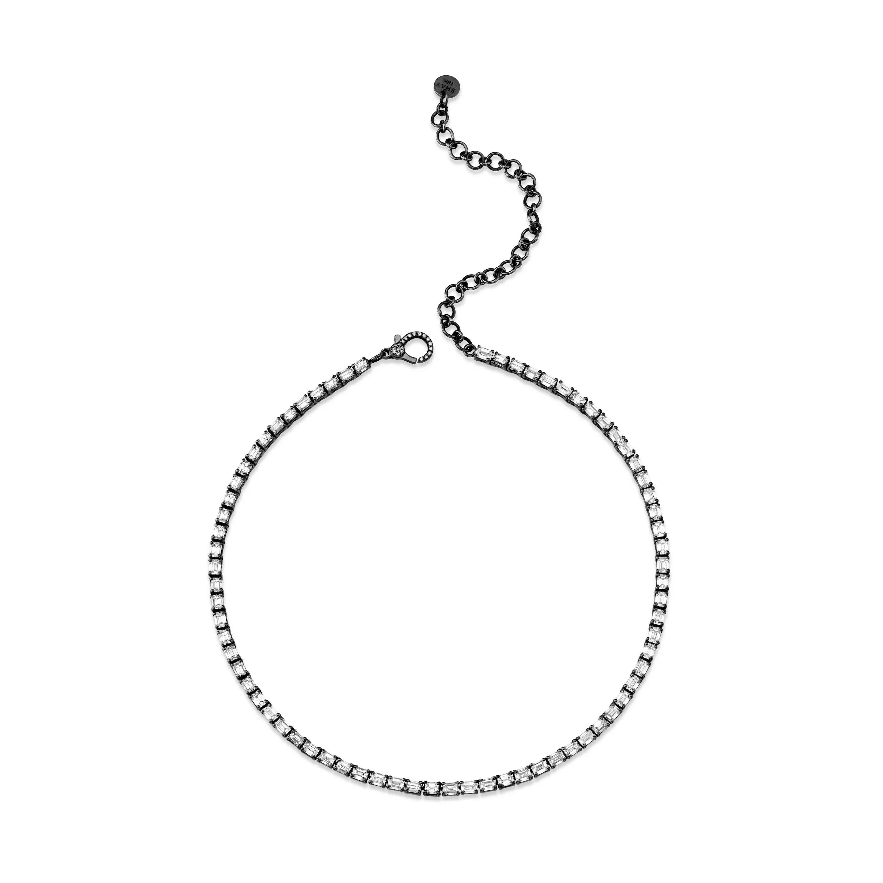 DIAMOND EAST WEST TENNIS NECKLACE - Image 4