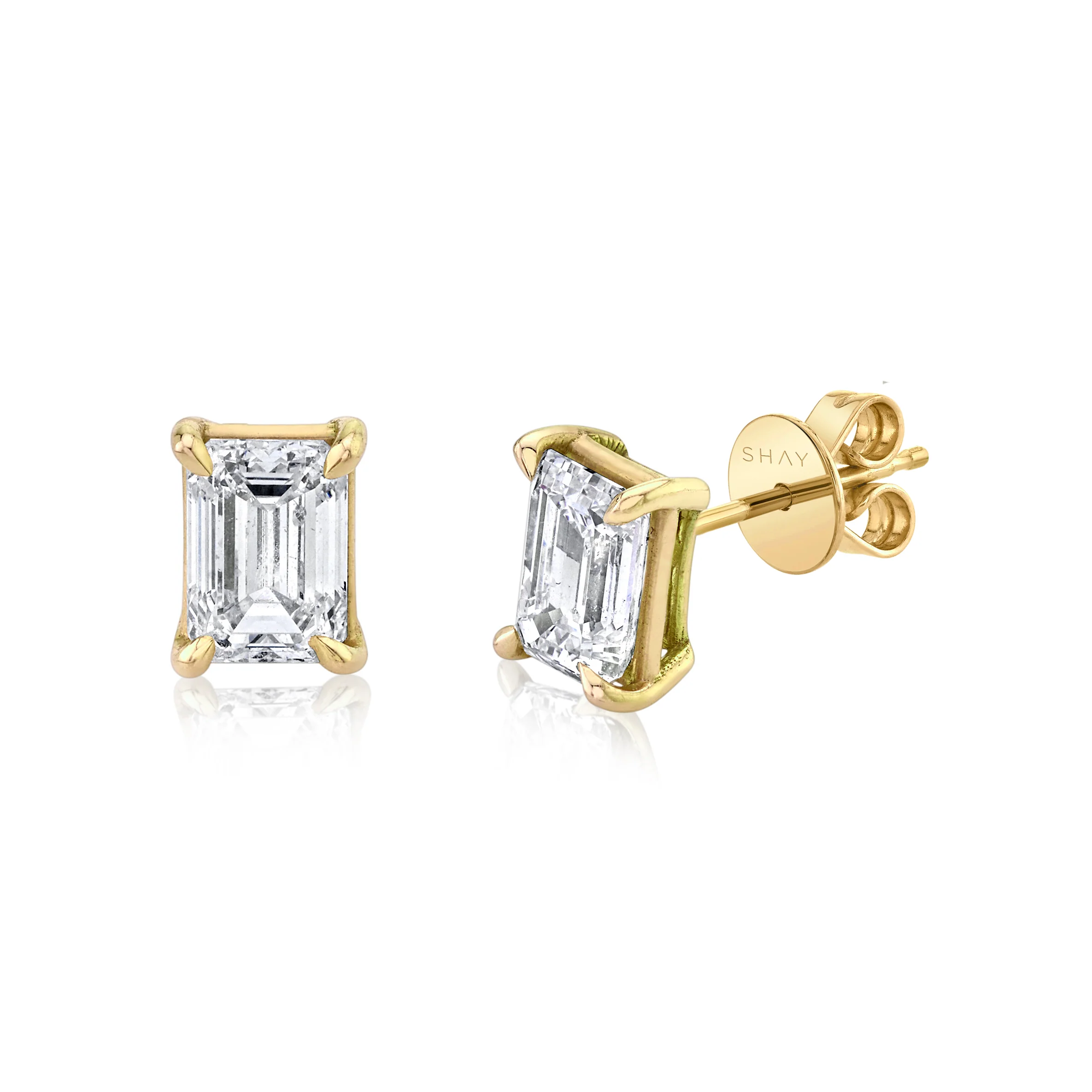 DIAMOND EMERALD CUT STUDS - Image 3