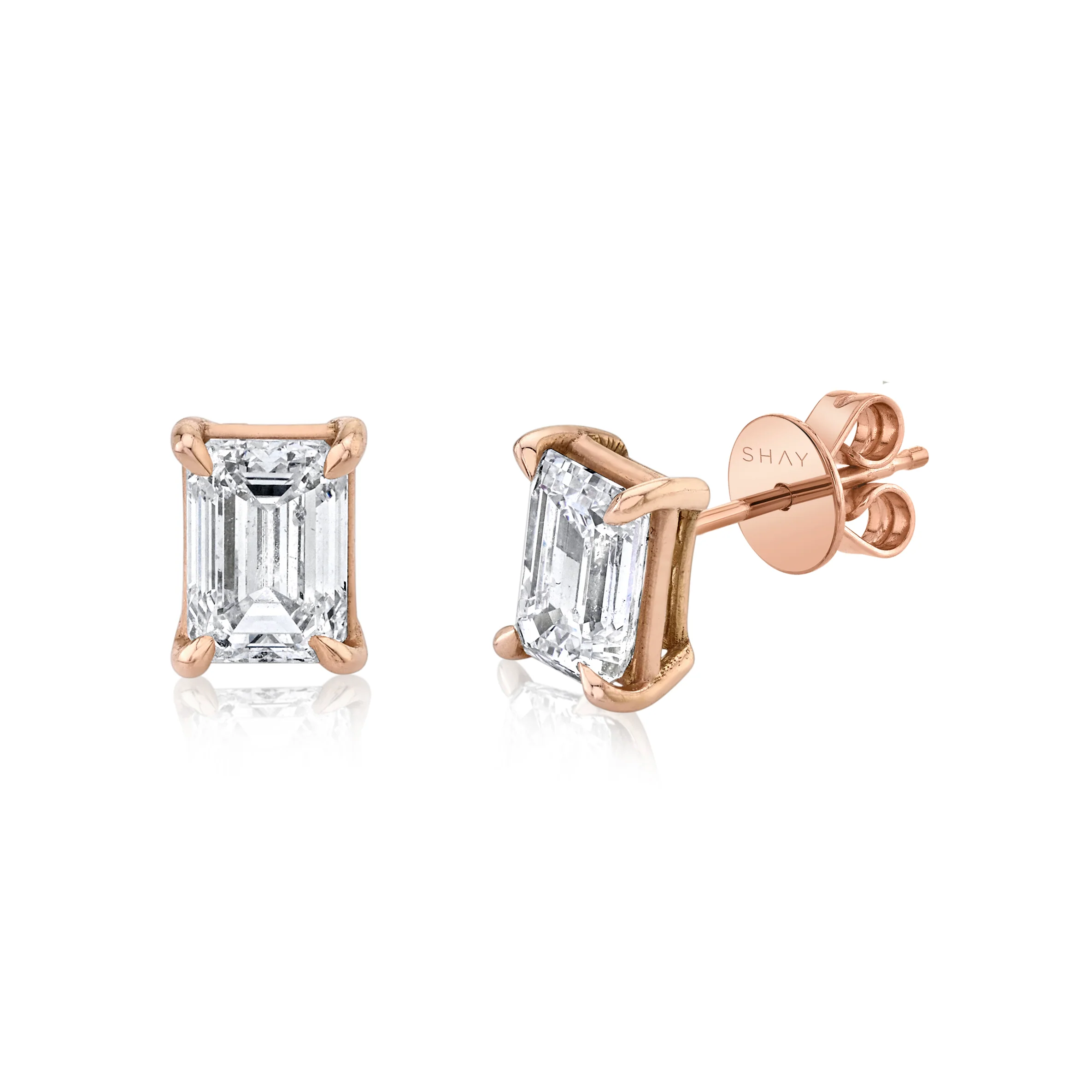 DIAMOND EMERALD CUT STUDS - Image 4