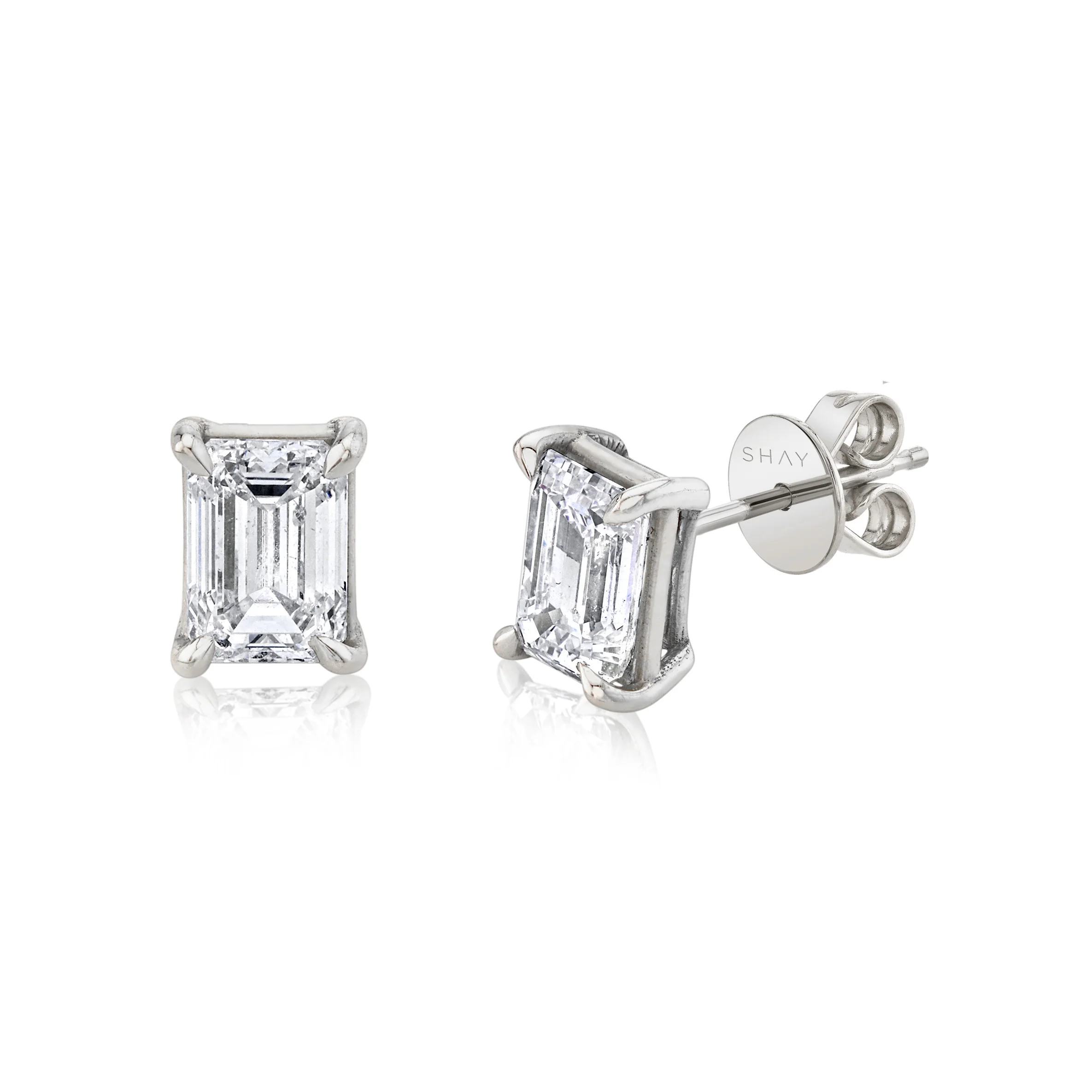 DIAMOND EMERALD CUT STUDS - Image 5
