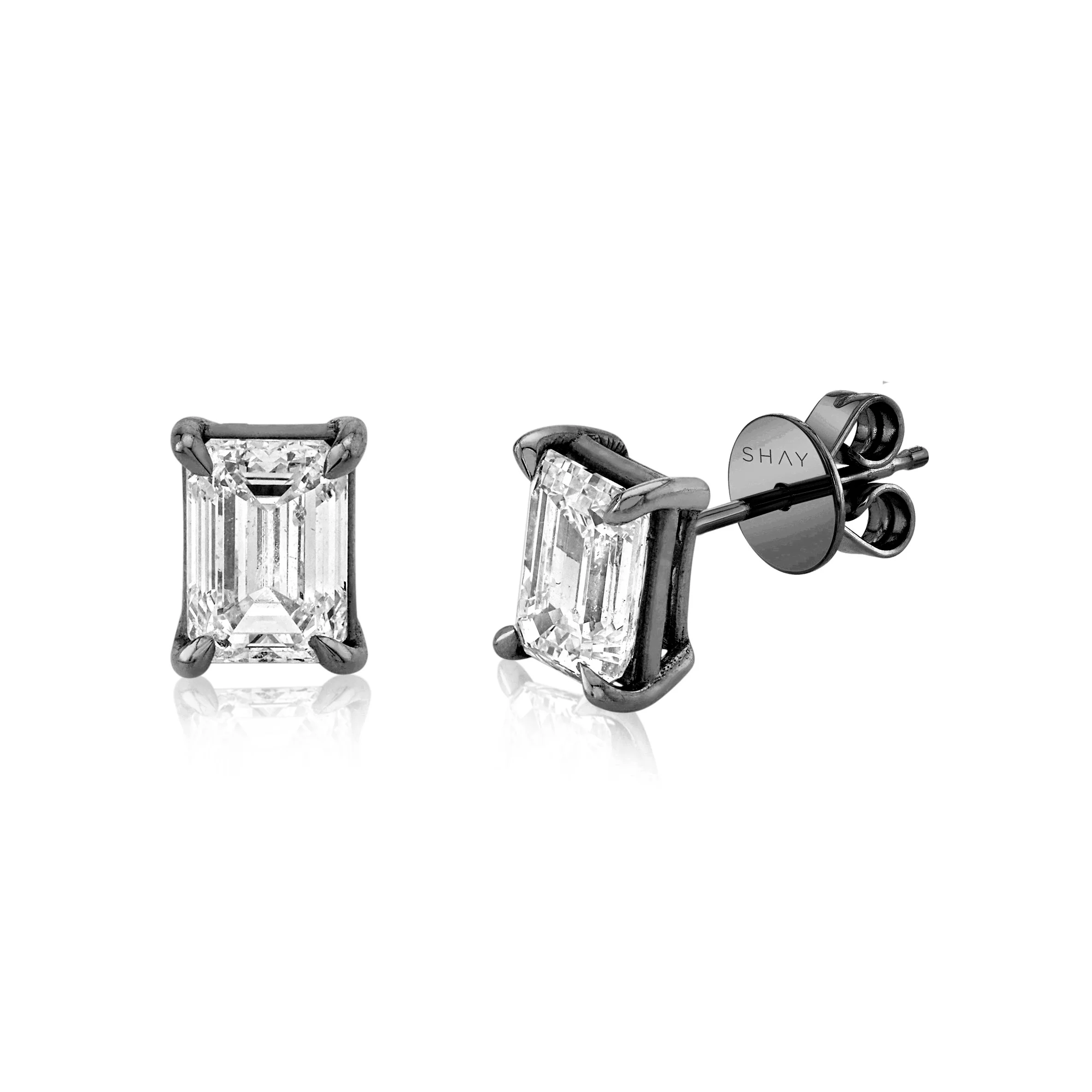 DIAMOND EMERALD CUT STUDS - Image 6