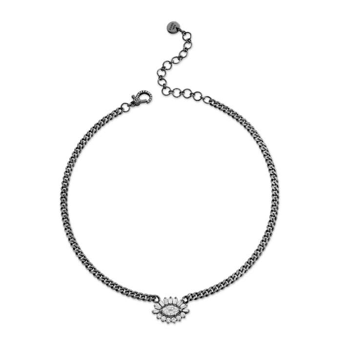 DIAMOND EVIL EYE BABY LINK NECKLACE - Image 4